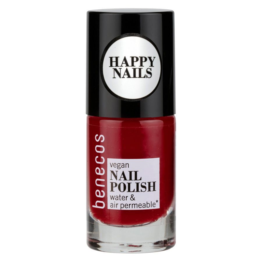 Benecos Nagellack in Rot, vegan, wasser- und luftdurchlässig.