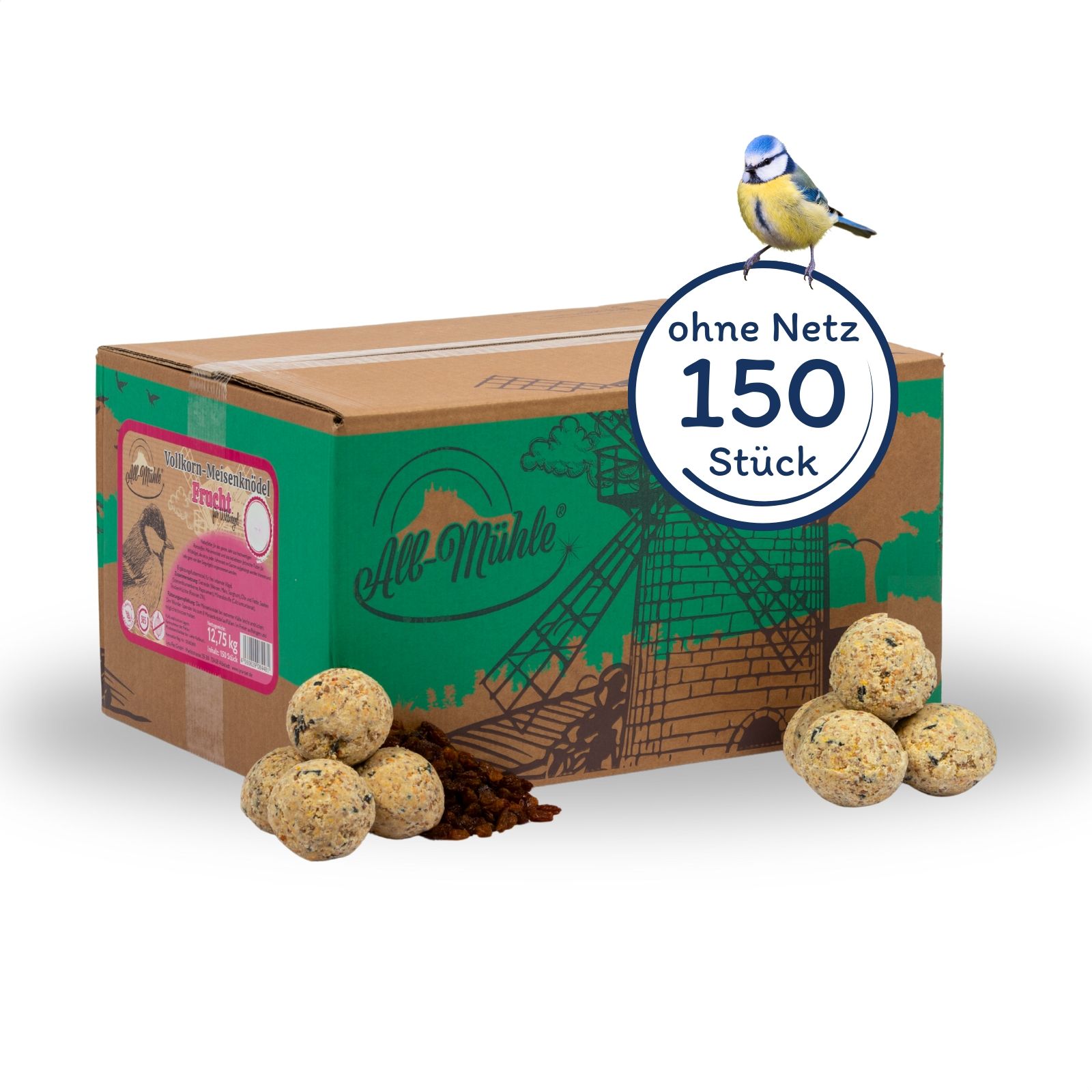 Meisenknödel Vollkorn & Früchte o. Netz 12,75 kg Futter