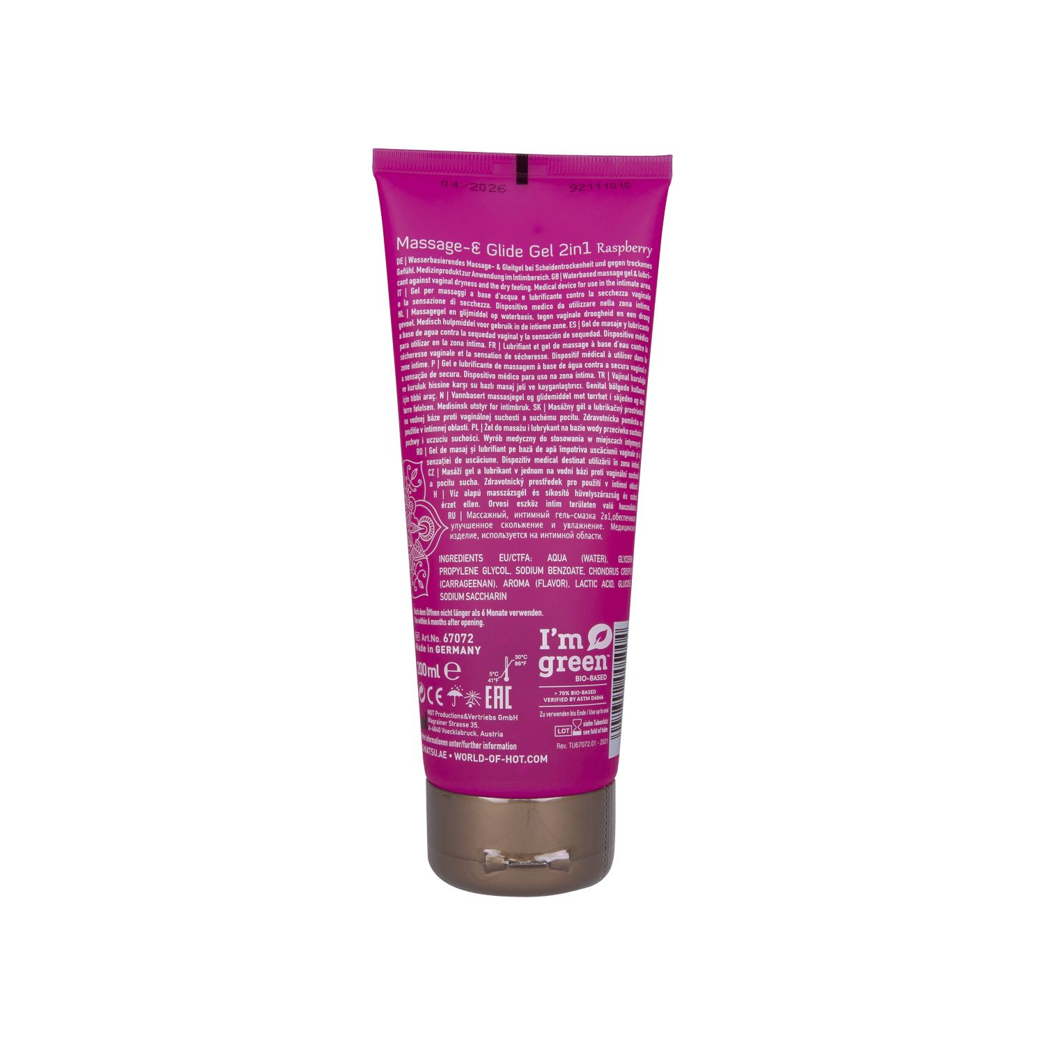 Massage- & Glide Gel 2 in 1 - Raspberry scent
