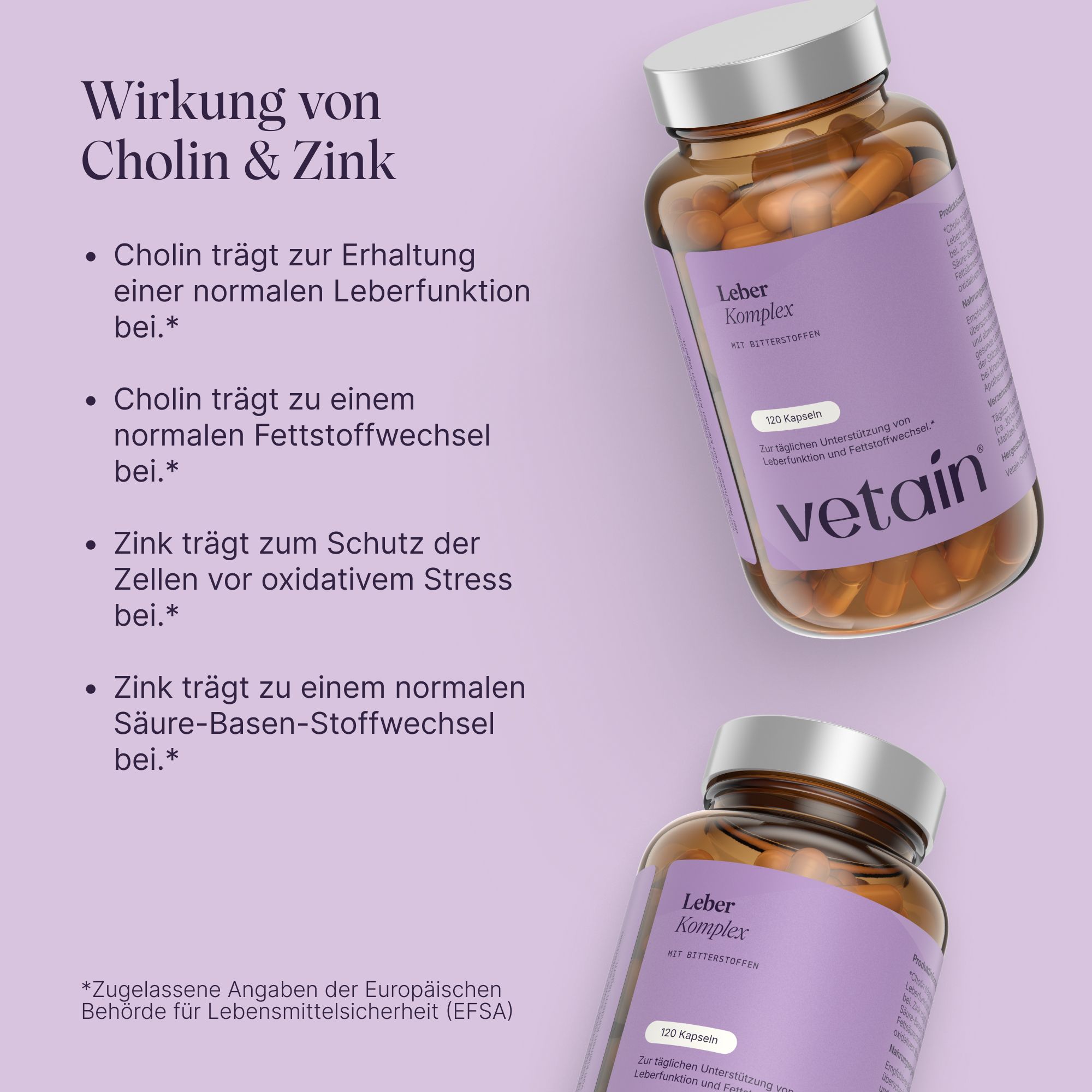 VETAIN Leber Komplex - Leberkur mit Mariendistel, Löwenzahn, Cholin, Artischocke, Curcuma & Zink