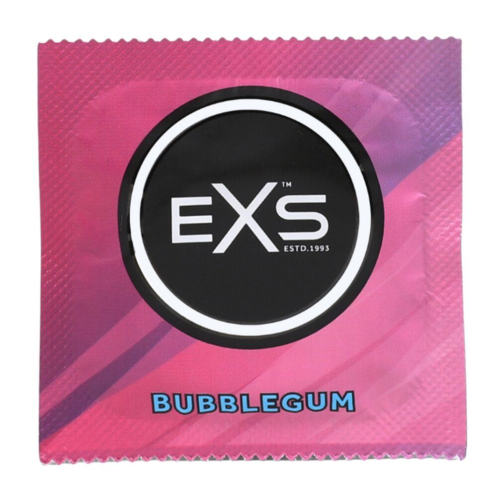 Einzelverpackung eines EXS Bubblegum Kondoms.