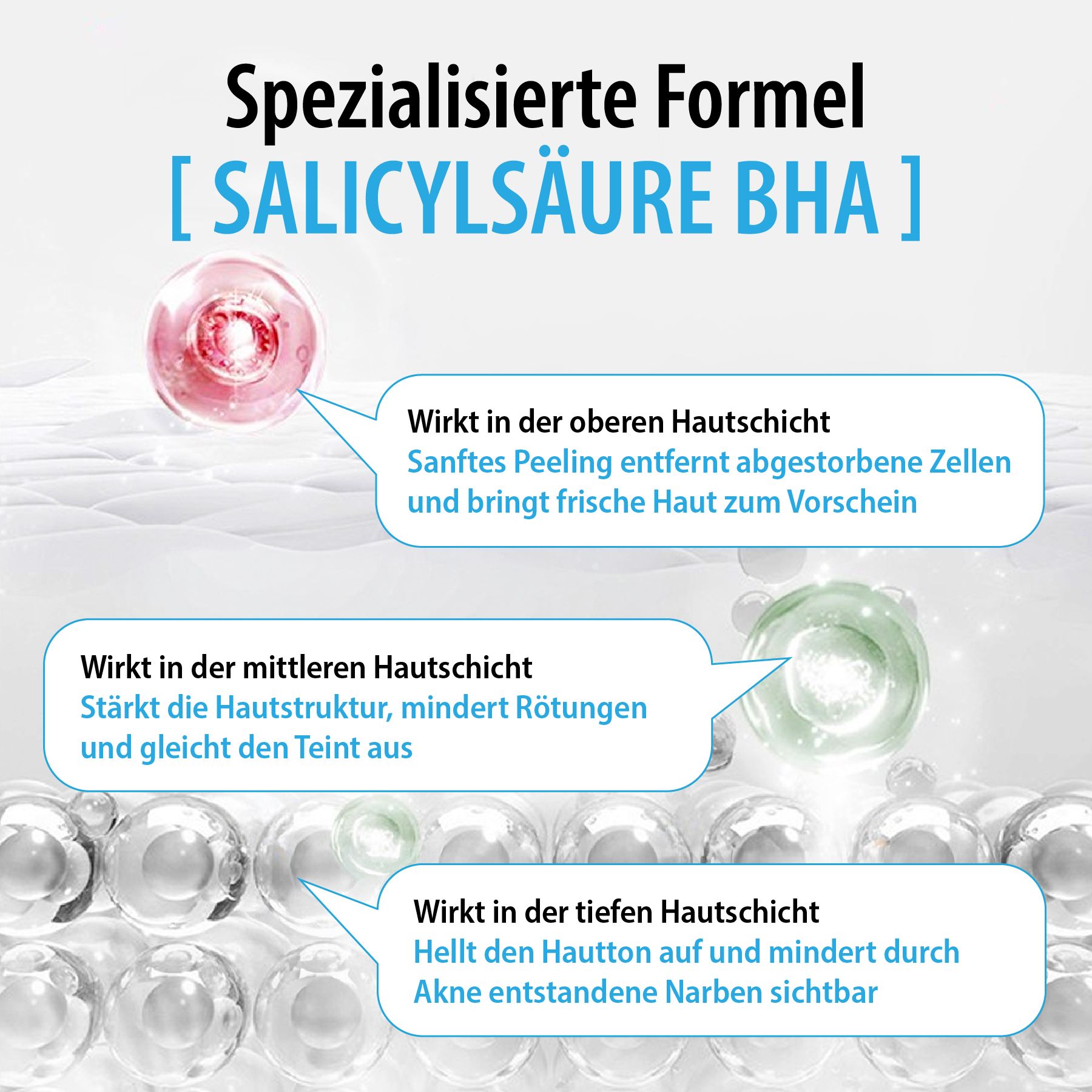 P-beauty Gesichtsserum mit Salicylsäure Alicylic Acid BHA 2% Liquid Exfoliant Peeling