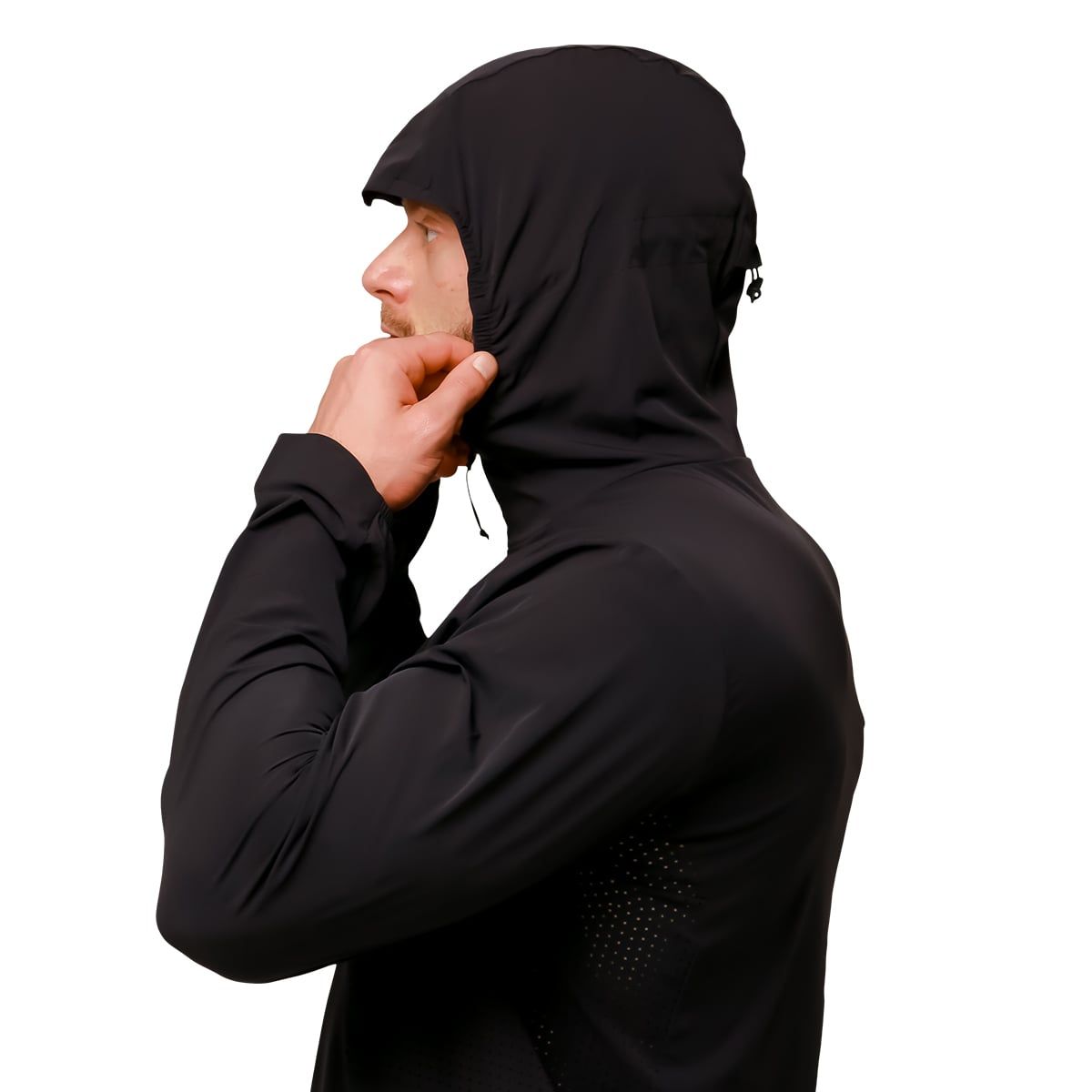 GymBeam Jacke Herren slim mit Kapuze und Reißverschluss in Schwarz