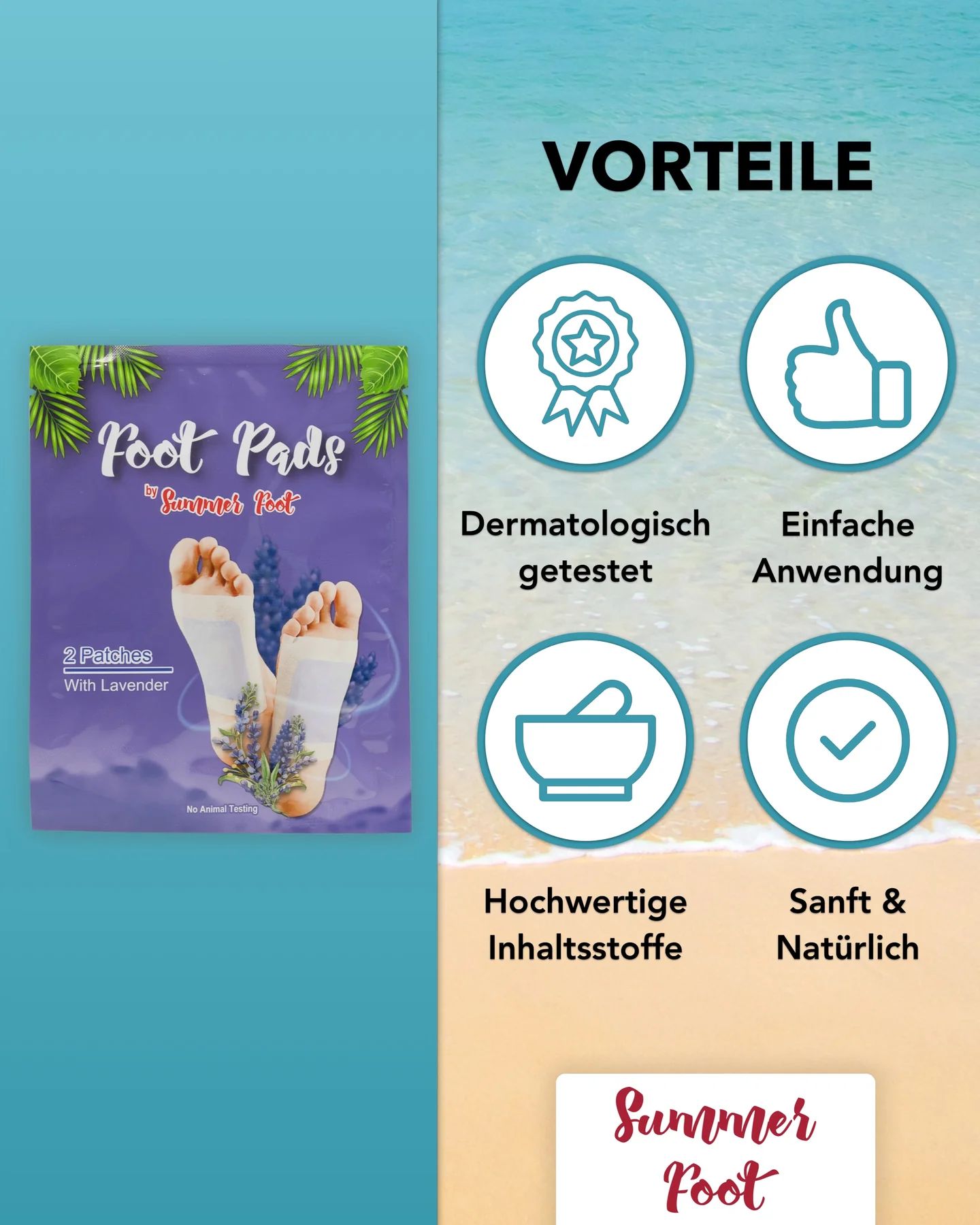 Summer Foot - Fußpads mit Lavendelöl (1 Paar)