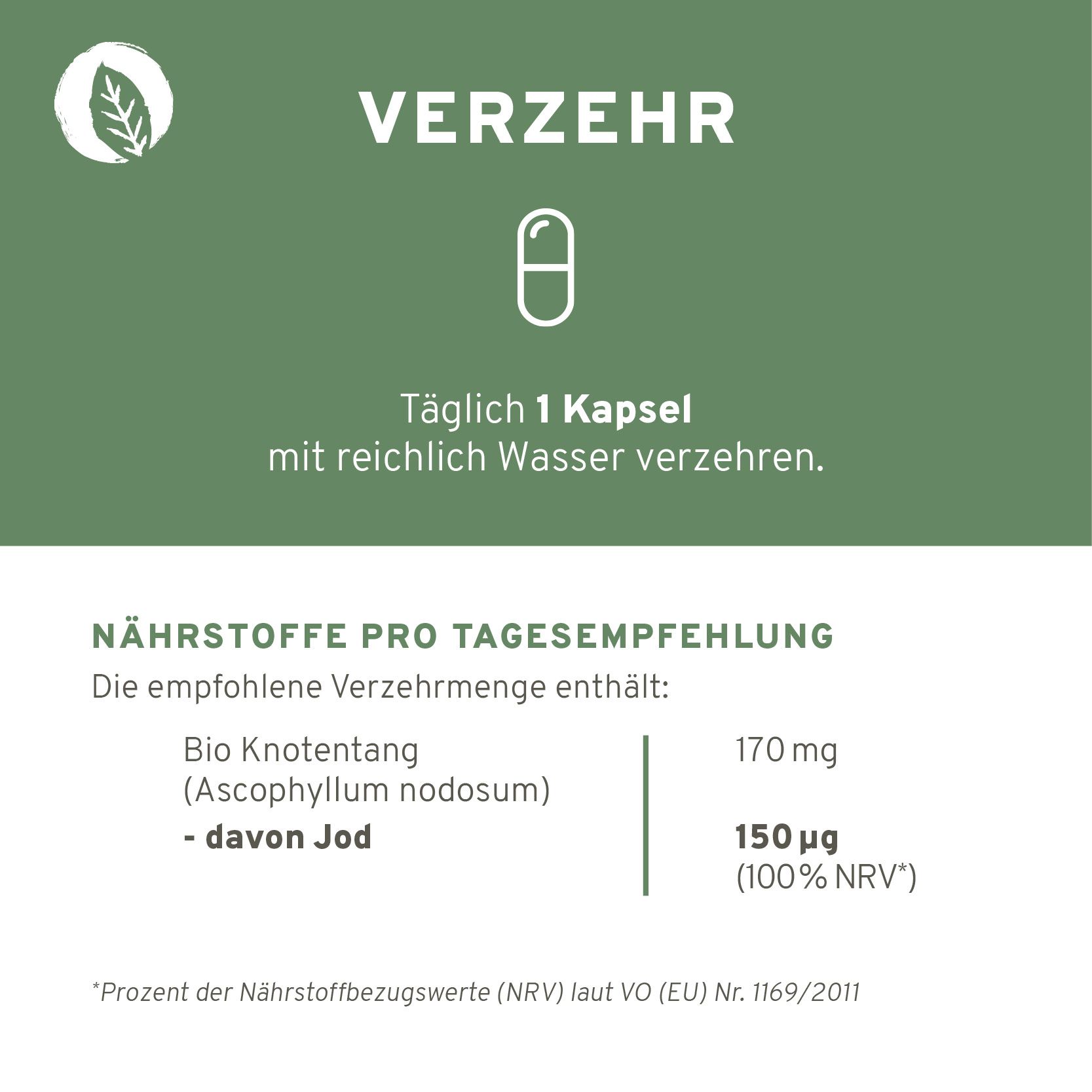 InnoNature Bio Jod Kapseln | natürlich aus Knotentang | vegan
