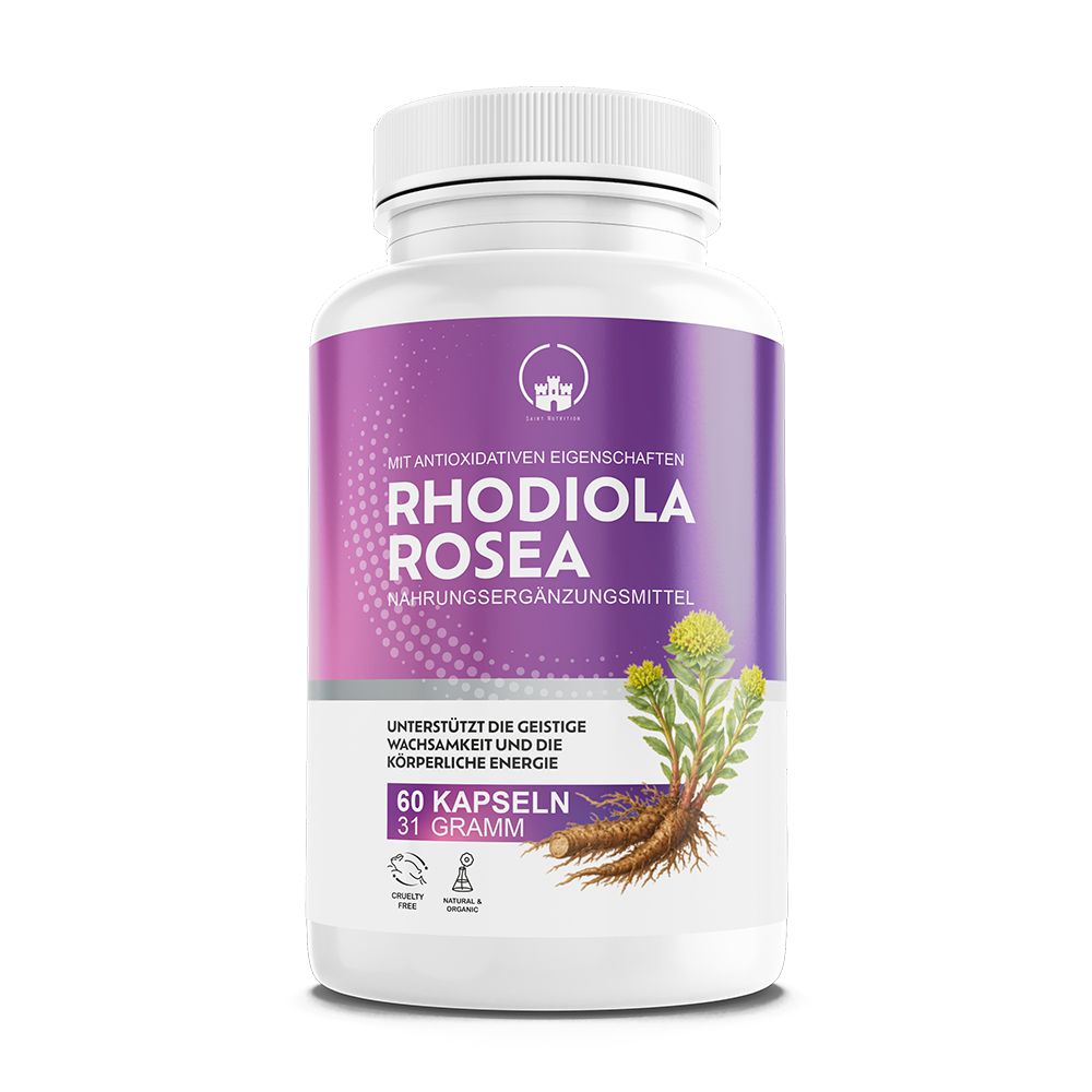 Saint Nutrition® Rhodiola Rosea Kapseln 1200mg | Stress Support Rosenwurz Extrakt hochdosiert 1 St