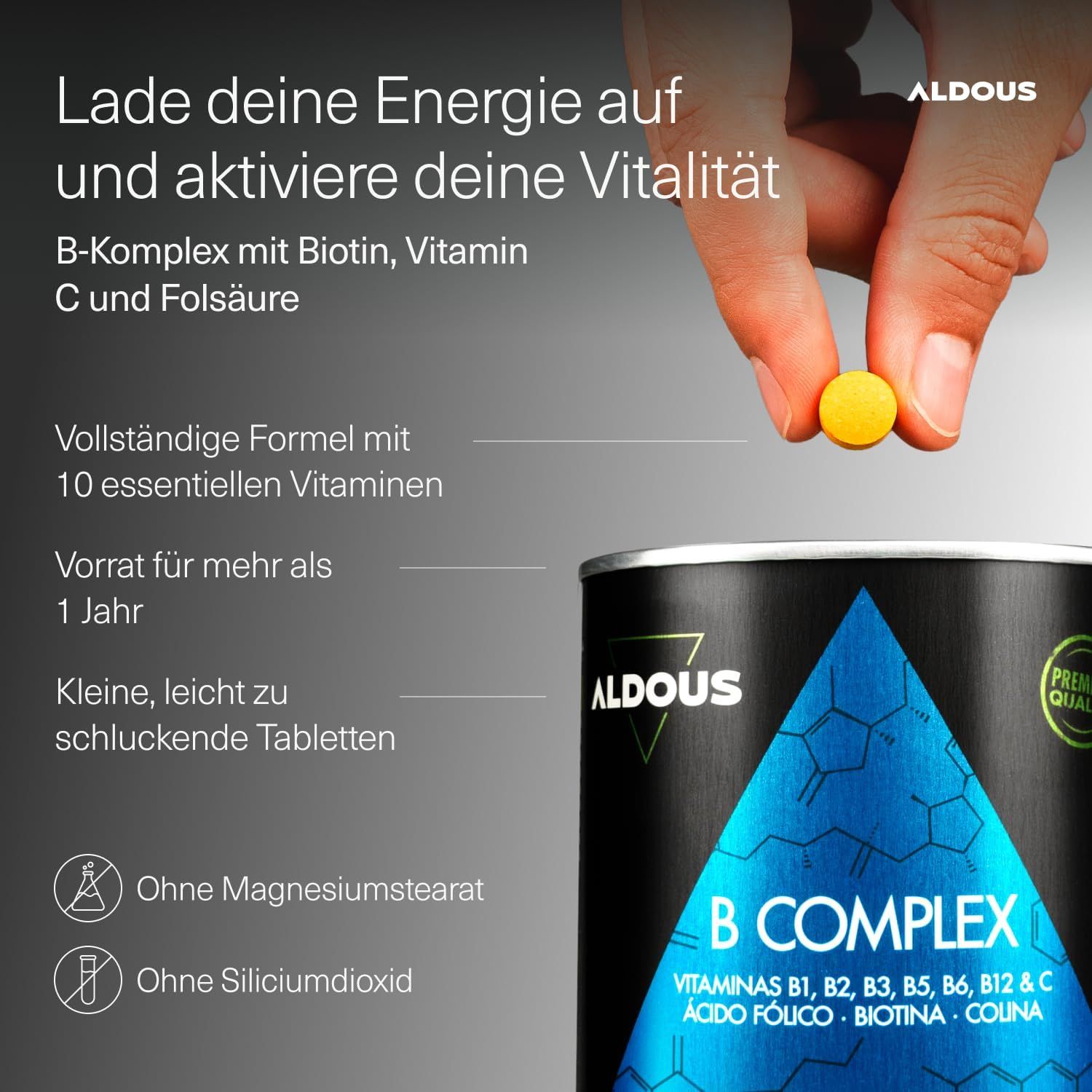 Aldous Vitamin B Komplex mit Vitamin C Tabletten