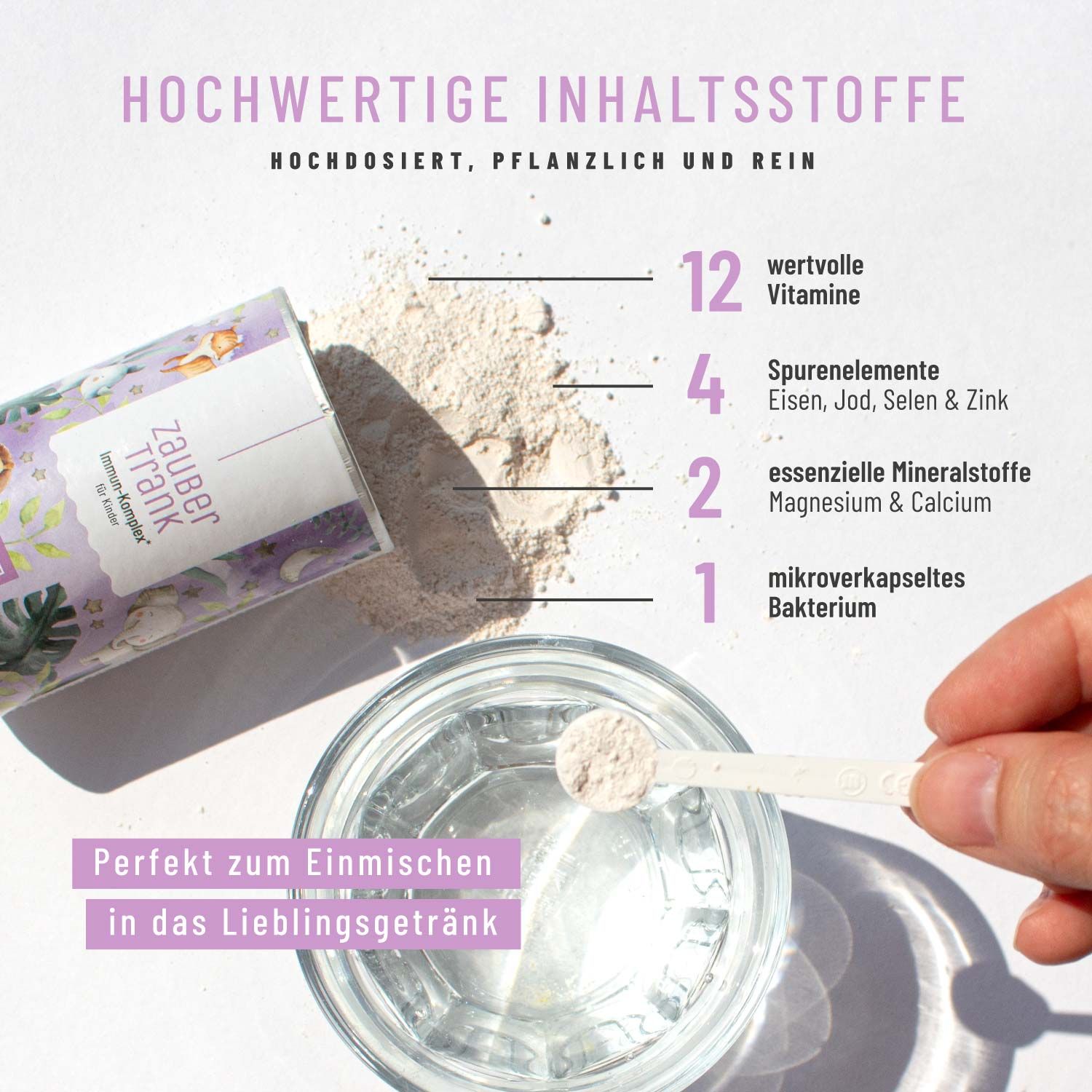 Kinder Immun Komplex Multivitamin Pulver- 19 Vitamine Mineralien Nährstoffe- Zaubertrank- NATURTREU®