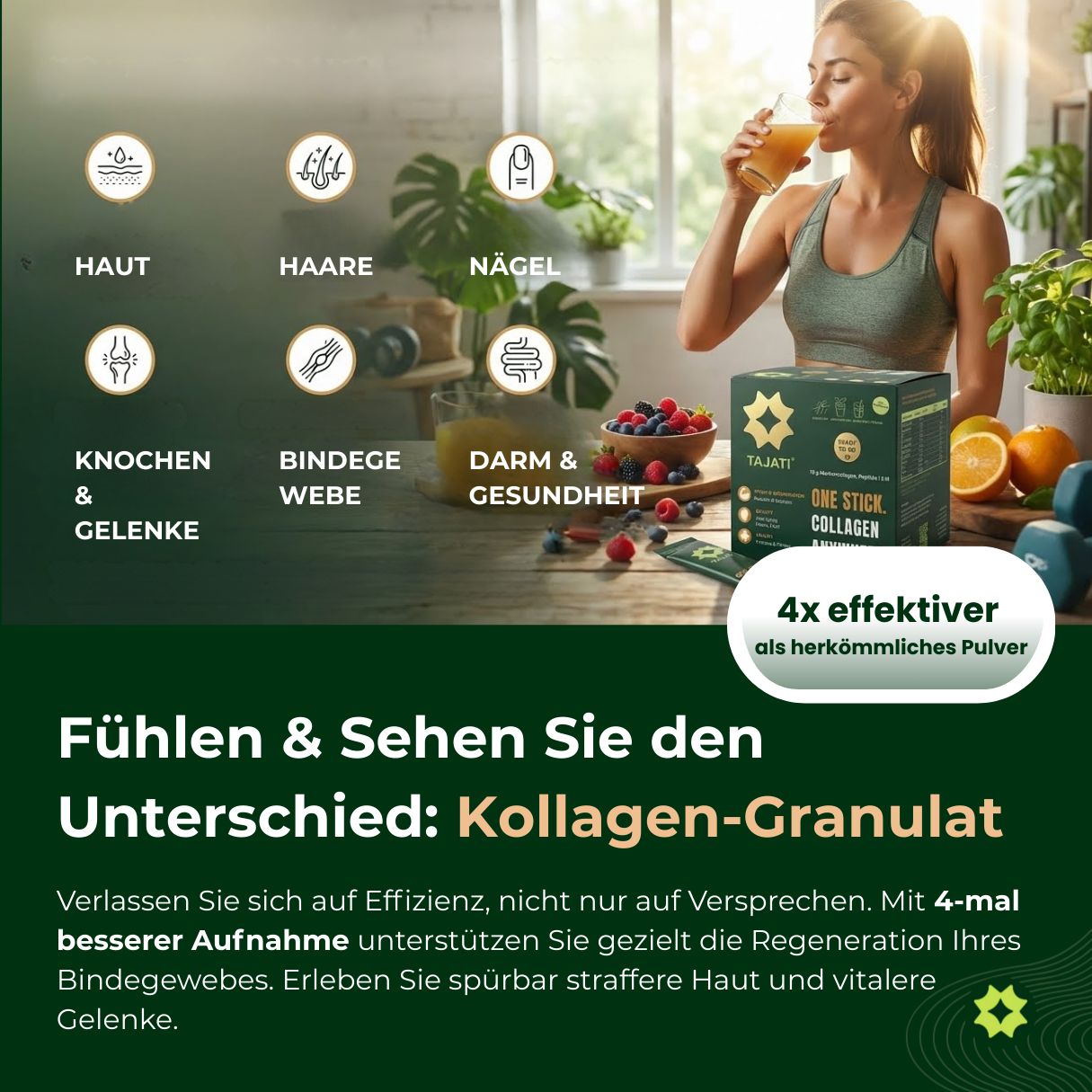 10g hochdosiert Collagen Sticks to Go 1800 Dalton – Collinstant® Kollagen mit Vitamin C