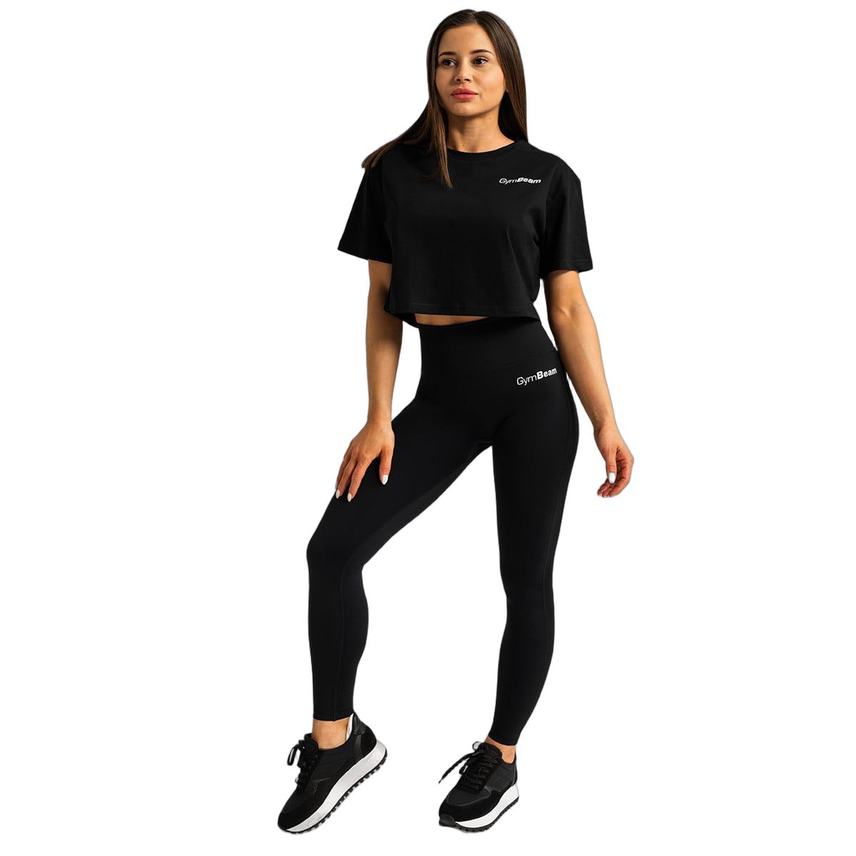 GymBeam Leggings Damen mit hoher Taille und Knöchellänge in Schwarz