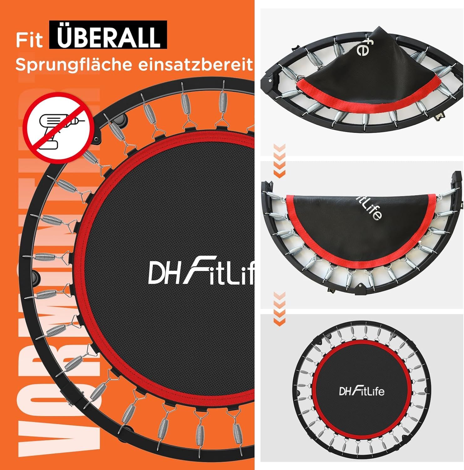DH FitLife klappbar Fitness Trampolin