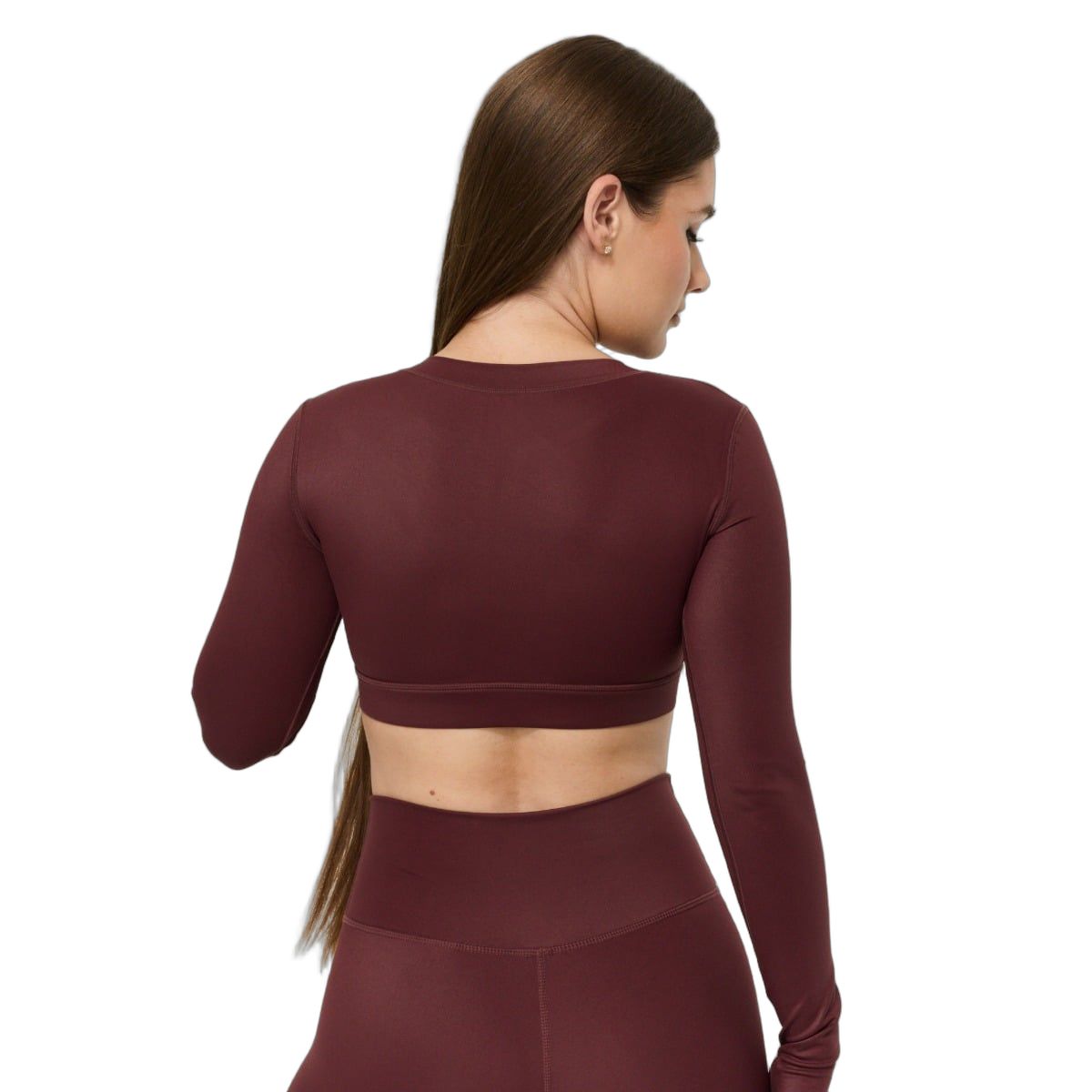 GymBeam Sport-Top Damen cropped Langarm mit rundem Ausschnitt Fig