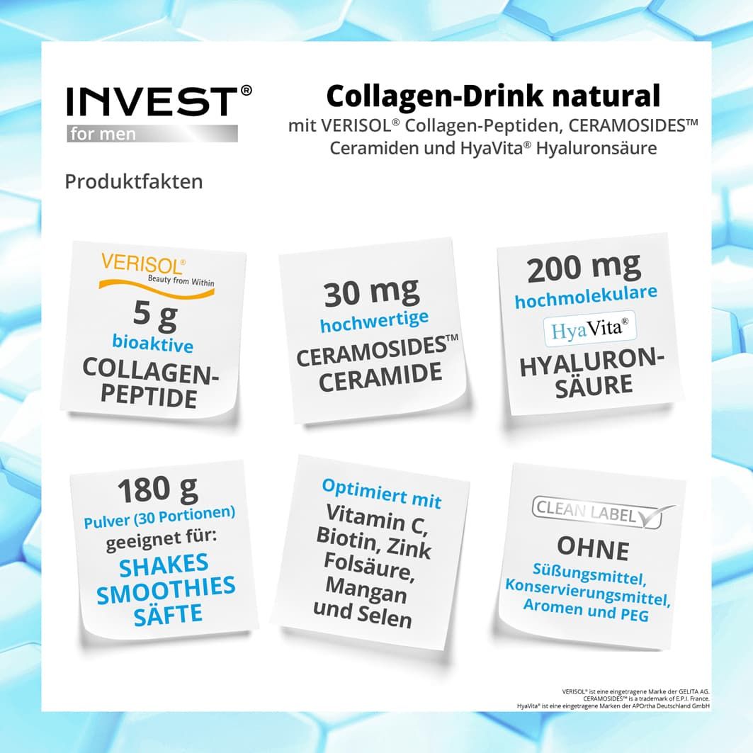 Invest MEN Collagen-Drink für Männer Pulver 180 g