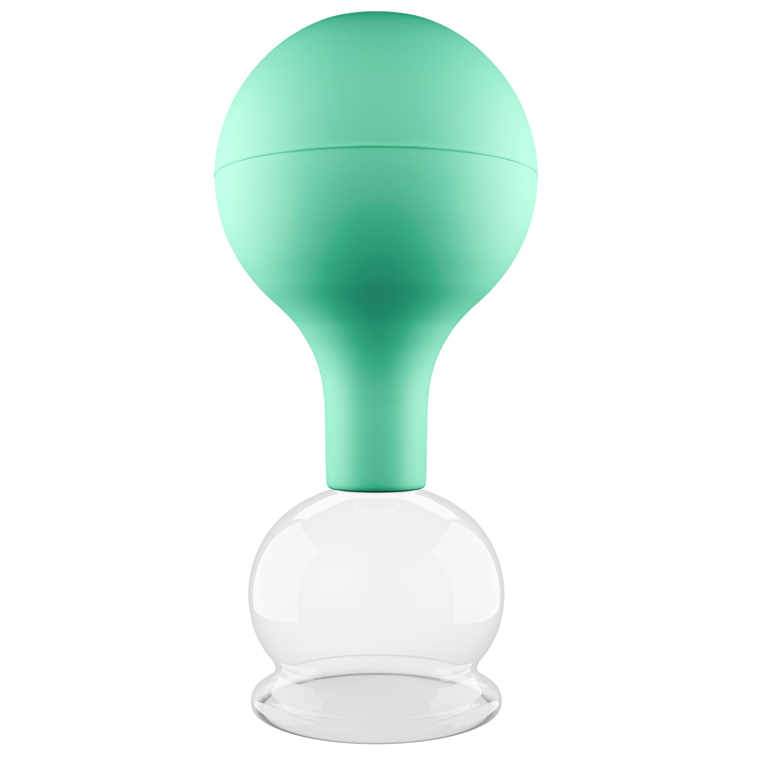 Pulox Schröpfglas aus Echtglas mit Saugball - 40mm in Grün