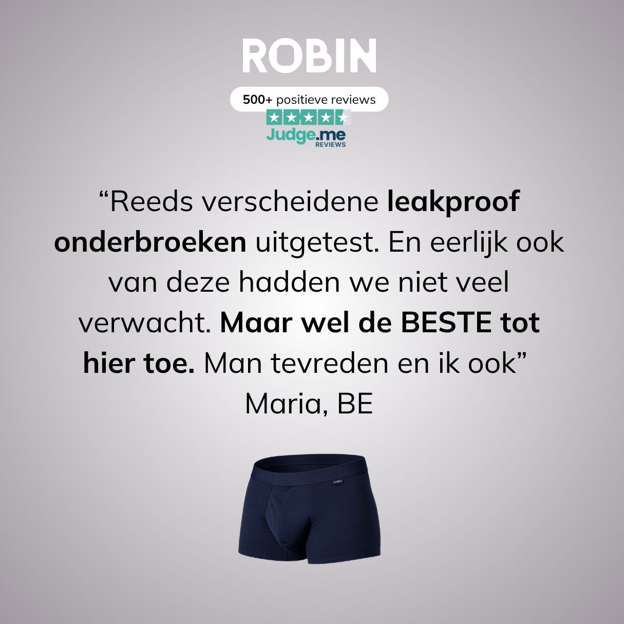 Kundenrezension: "Beste leakproof Unterhose bisher". Dunkelblaue Herren-Boxershorts.