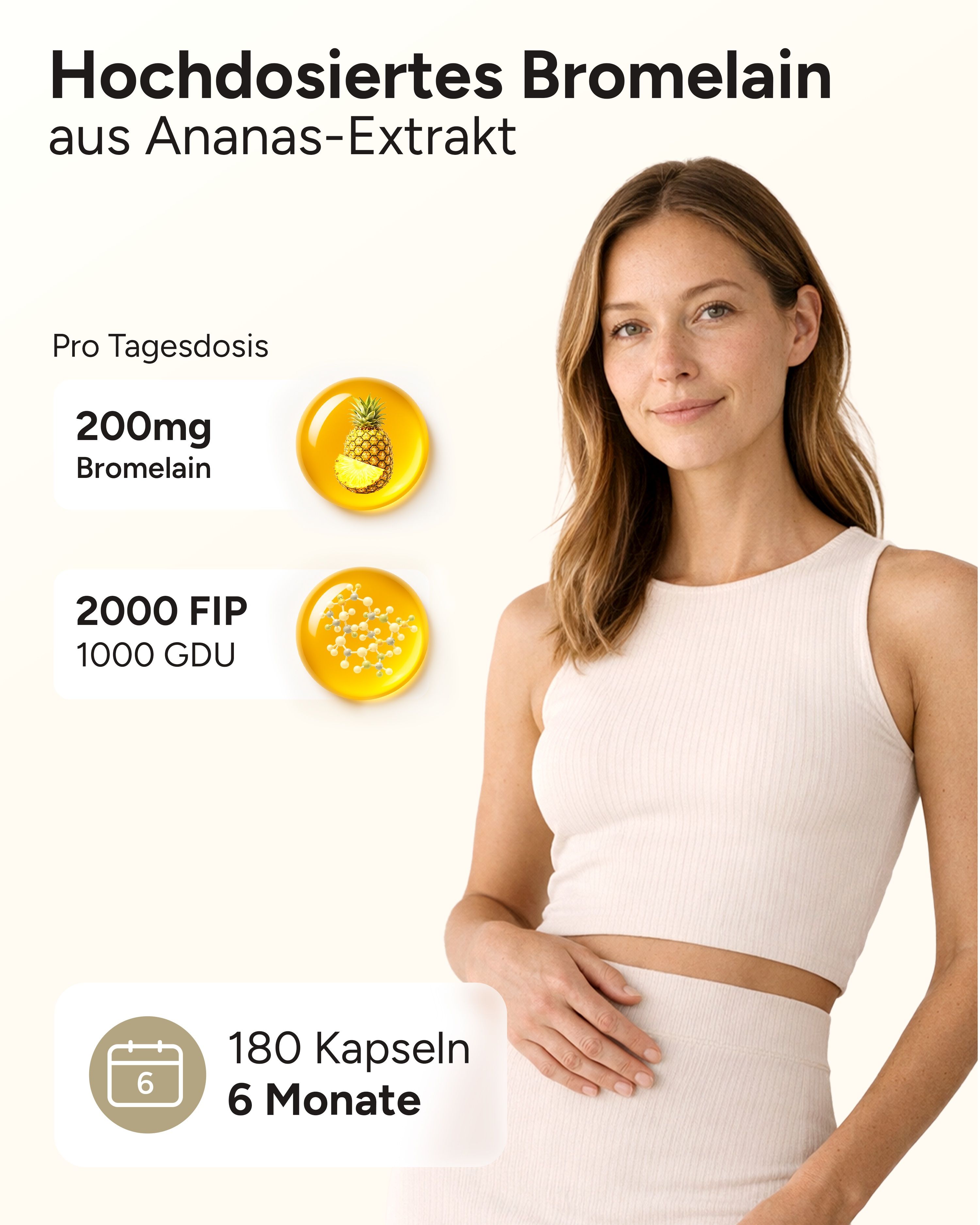plantomol® Bromelain Kapseln mit 2000 FIP pro Kapsel - 200mg Bromelain Enzym aus Ananas-Extrakt