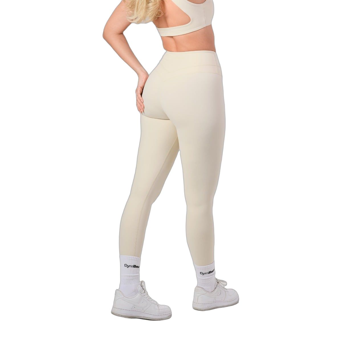 GymBeam Leggings Damen mit hoher Taille und ohne Frontnaht, Almond