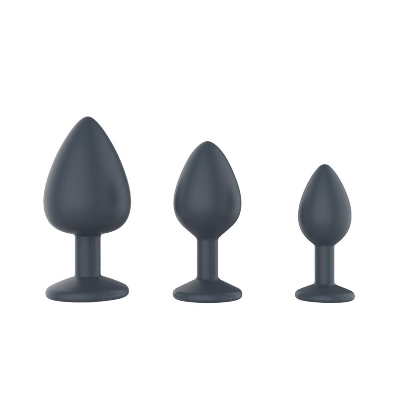 Diamond Anal Plug Set aus Silikon S/ M/L