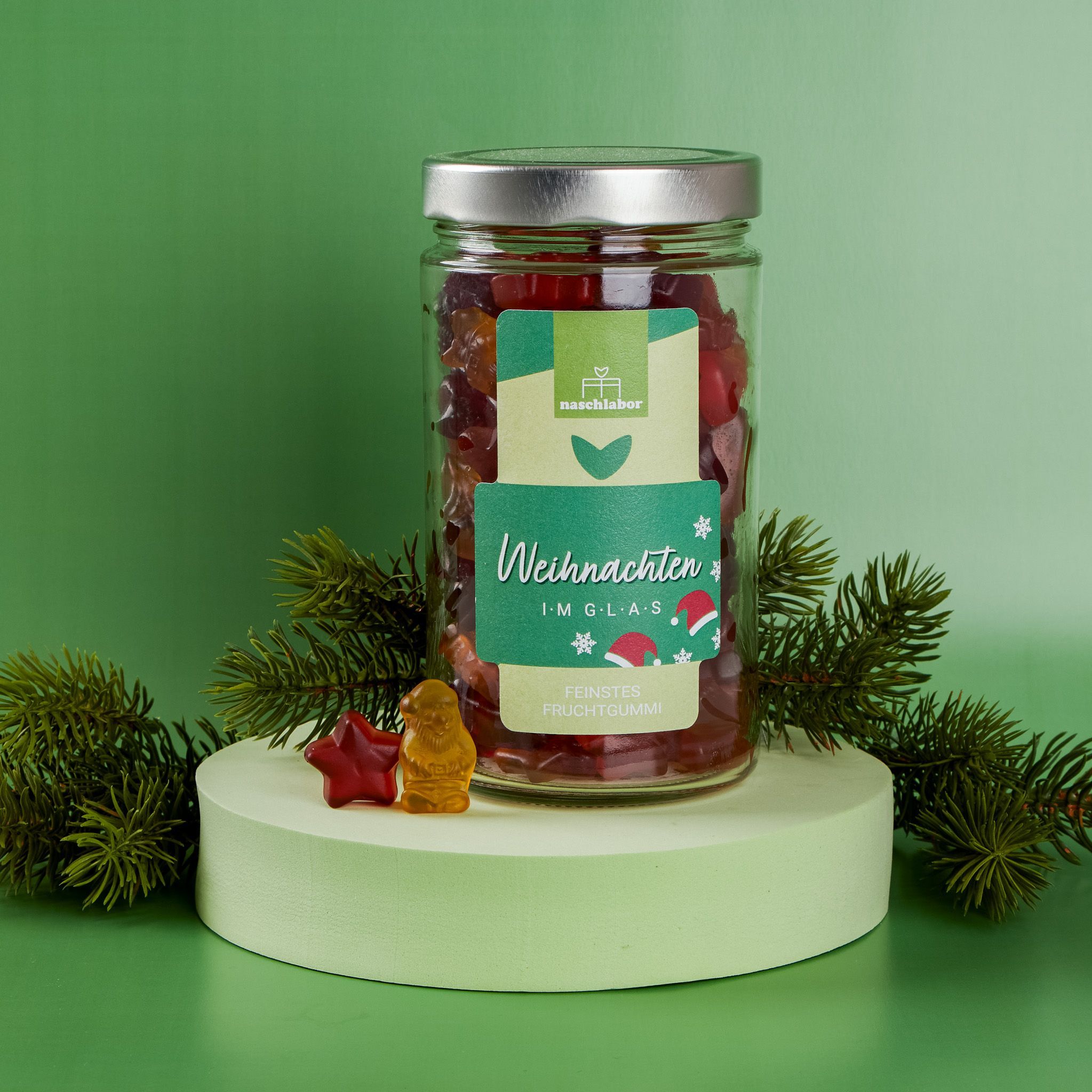 naschlabor Weihnachten im Glas Fruchtgummi im Geschenkglas