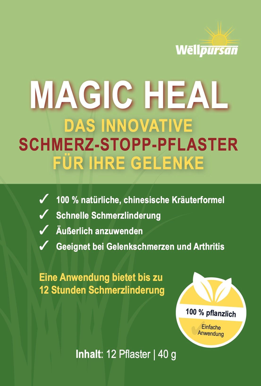 Wellpursan Magic Heal Schmerz-Stopp-Pflaster 2 St Pflaster