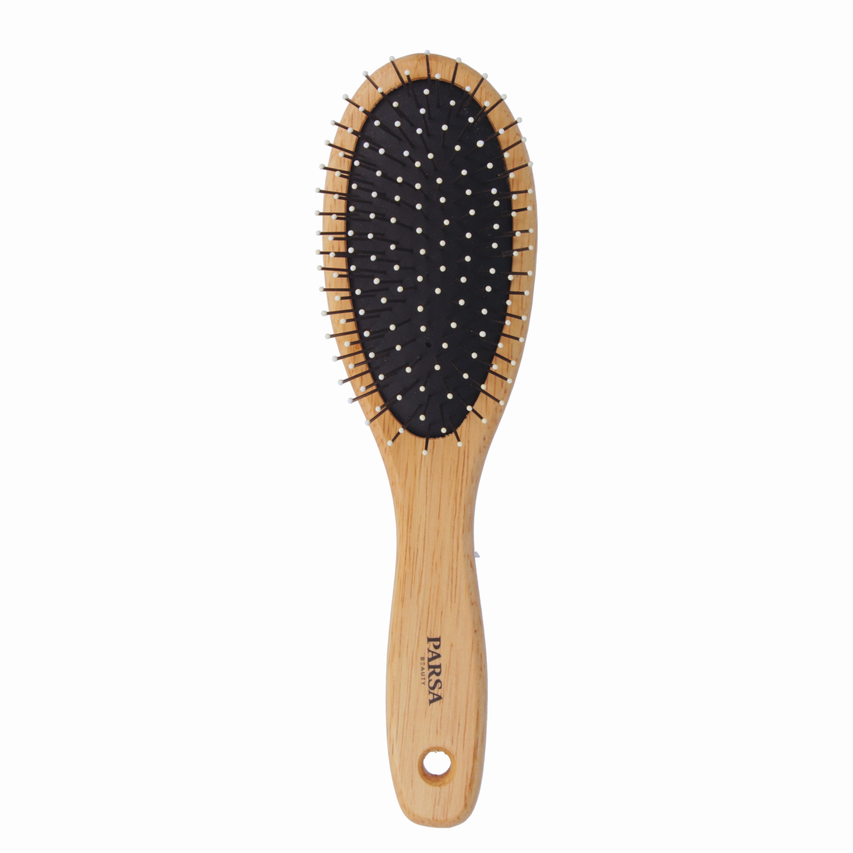 Parsa Beauty Essential Holz Haarbürste Massage Metallpins Entwirrer 245 St