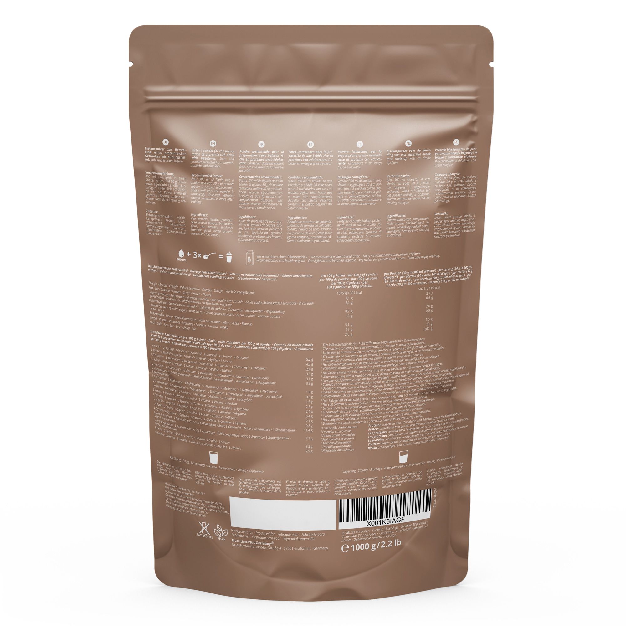 nutri+ Milk Away Protein - Veganes Eiweißpulver ohne Soja