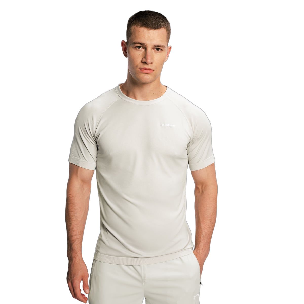 GymBeam T-Shirt Herren loose kurzarm aus Nylon Pulse X Running grau