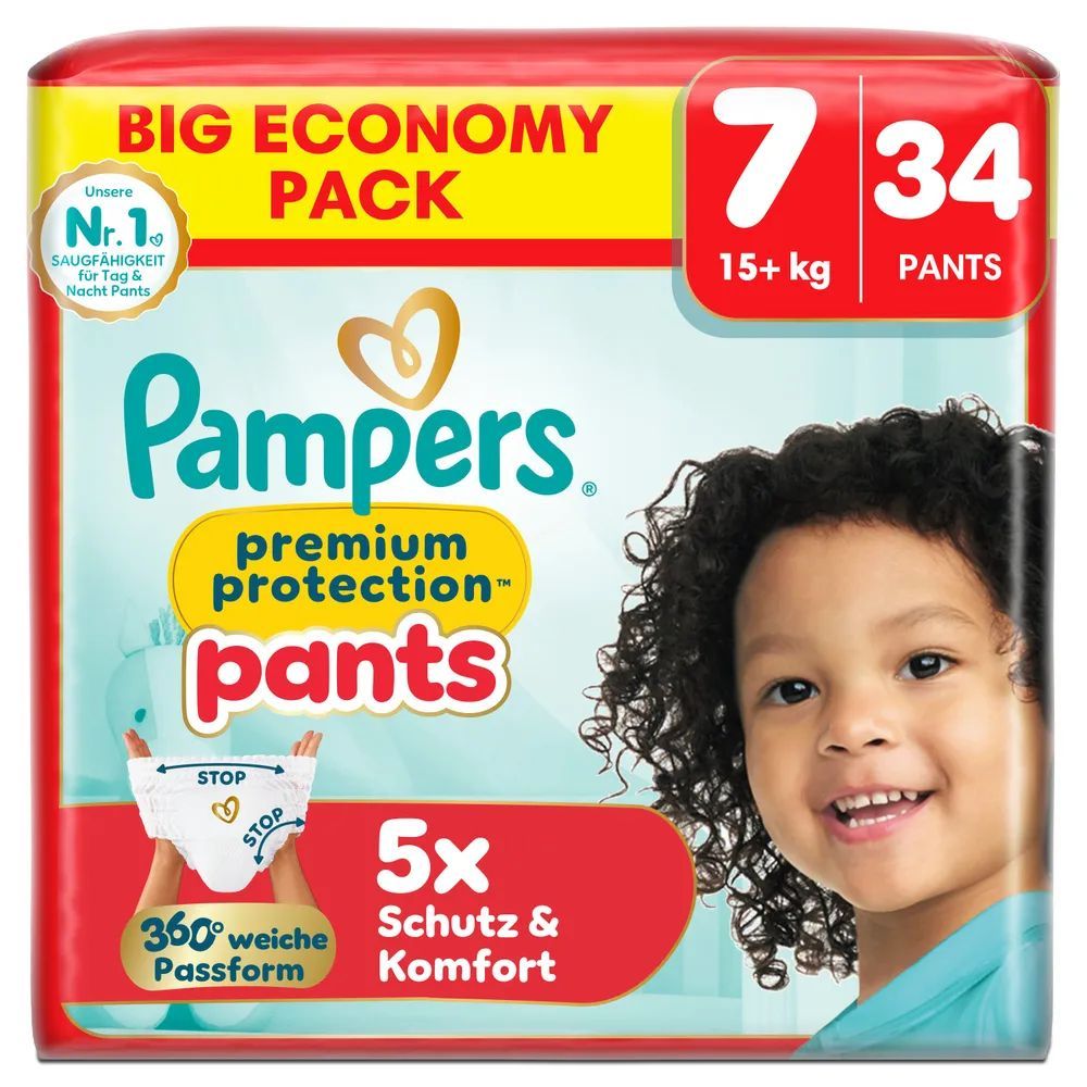 Pampers Premium Protection Pants Gr.7 Extra Large 15+kg Big Windeln Eco Pack 34 St