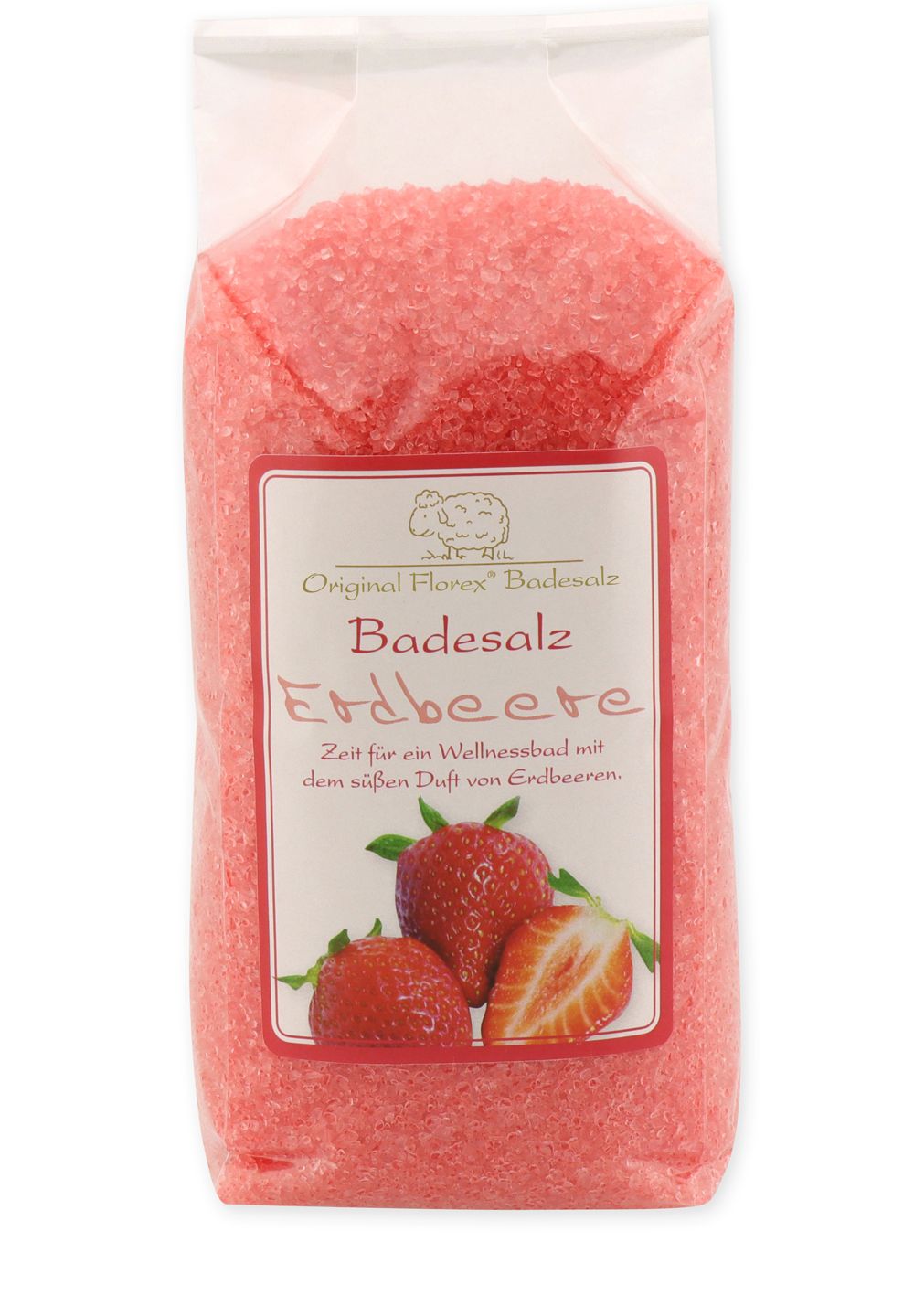 Badesalz Badezusatz Erdbeere mit Bio Schafmilch