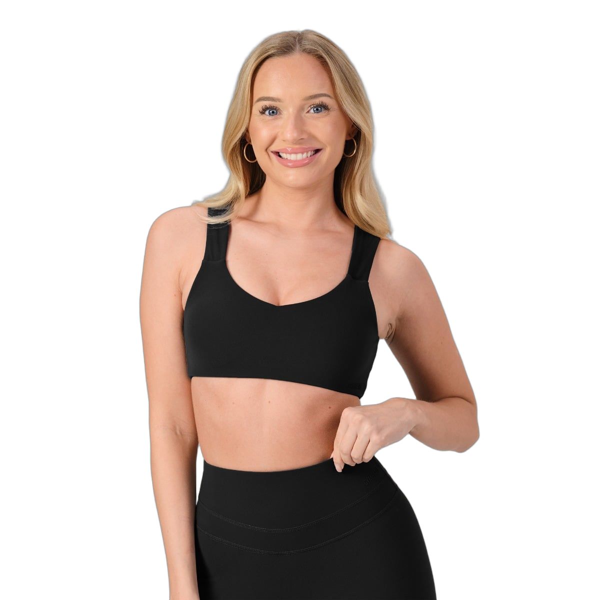 GymBeam Sport-BH Damen mit breiten Trägern und Open-Back-Design Black 1 St
