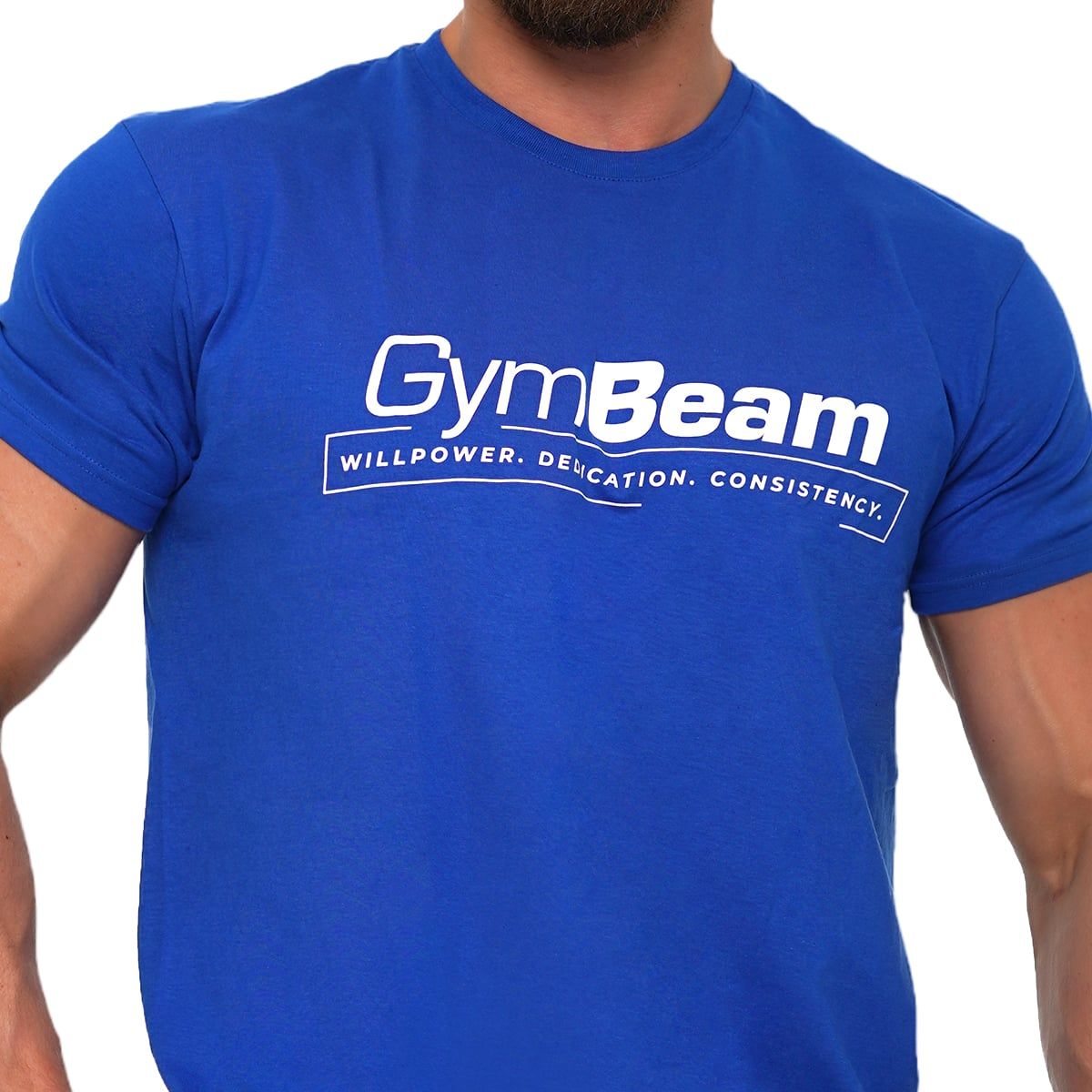 GymBeam T-Shirt Herren Regular Kurzarm Willpower Royal Blue
