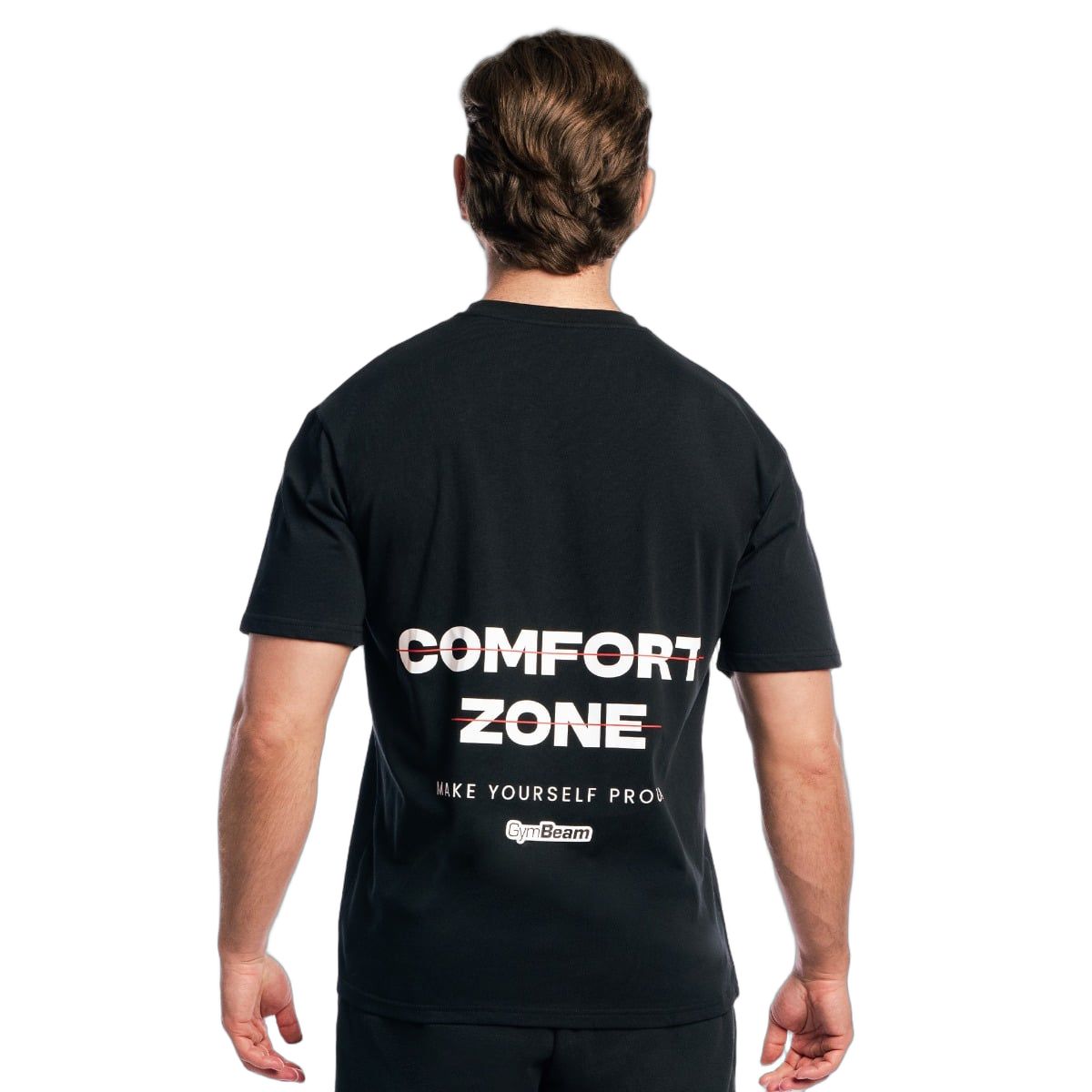 GymBeam T-Shirt Herren Oversized Kurzarm aus Baumwolle in Schwarz 1 St
