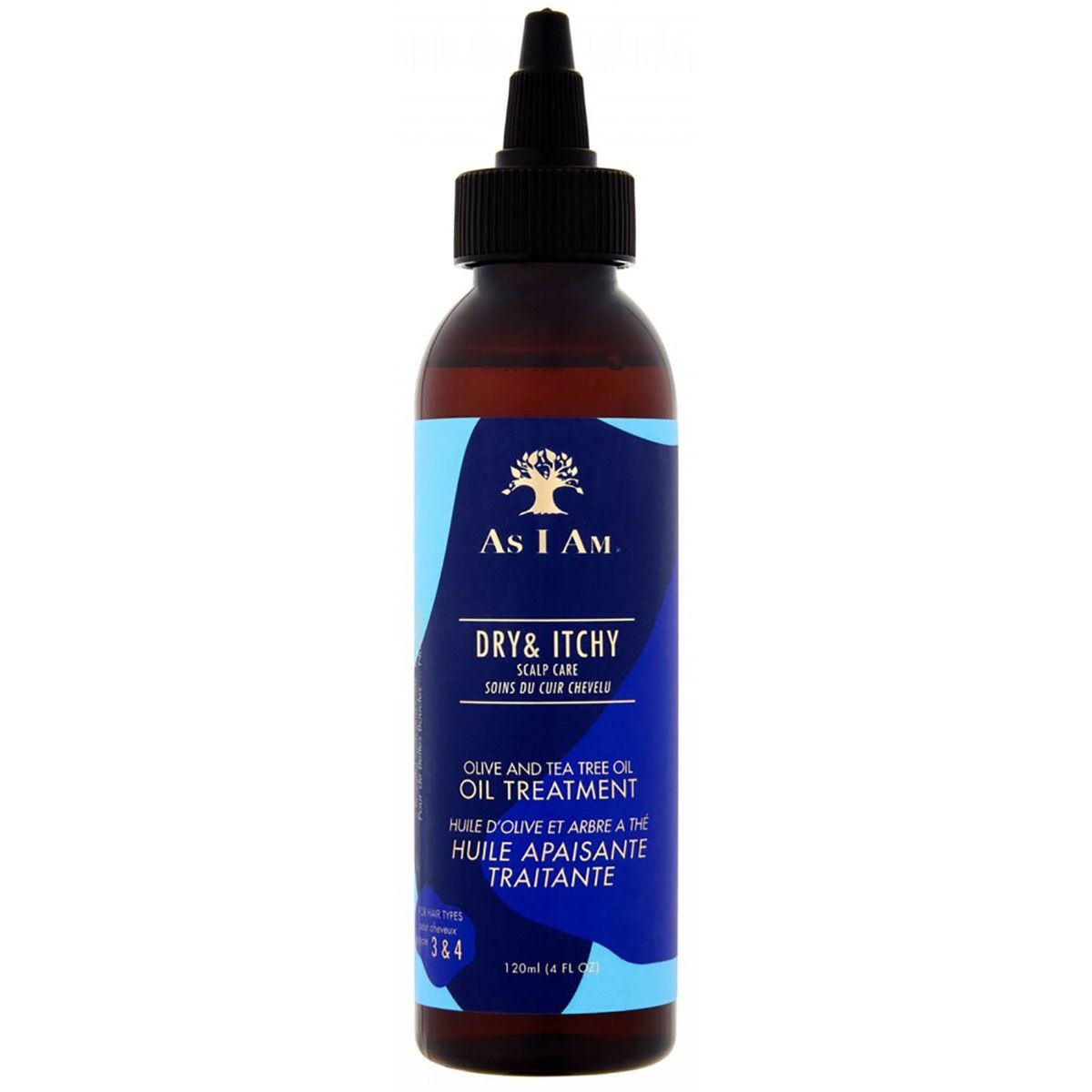As I Am Dry & Itchy Scalp Care Olive & Tea Tree Oil Treatment Flasche, 120ml.