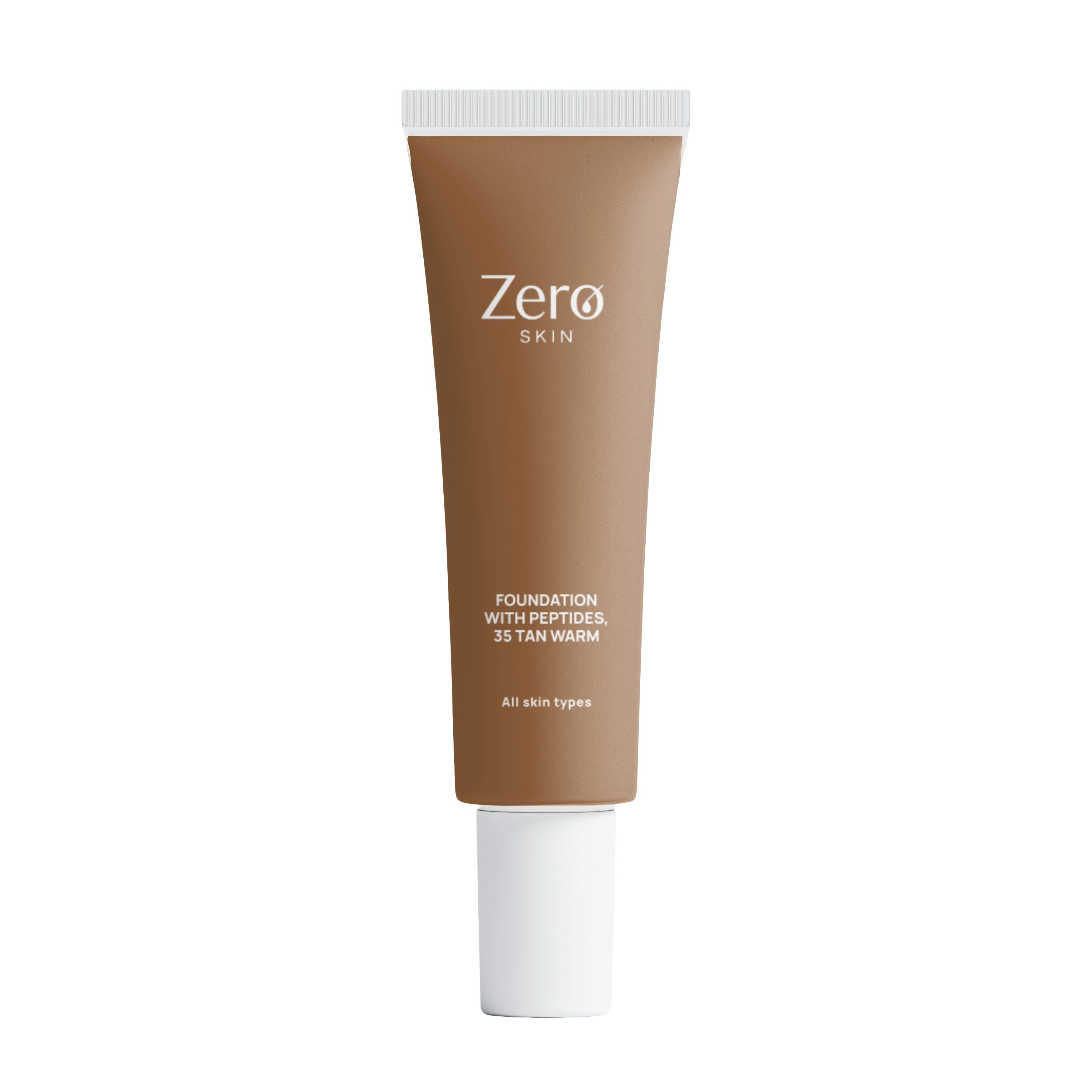 Zero Skin Foundation mit Peptiden, 35 Tan Warm - hautpflegende Formel Hyaluronsäure 30 ml Make up