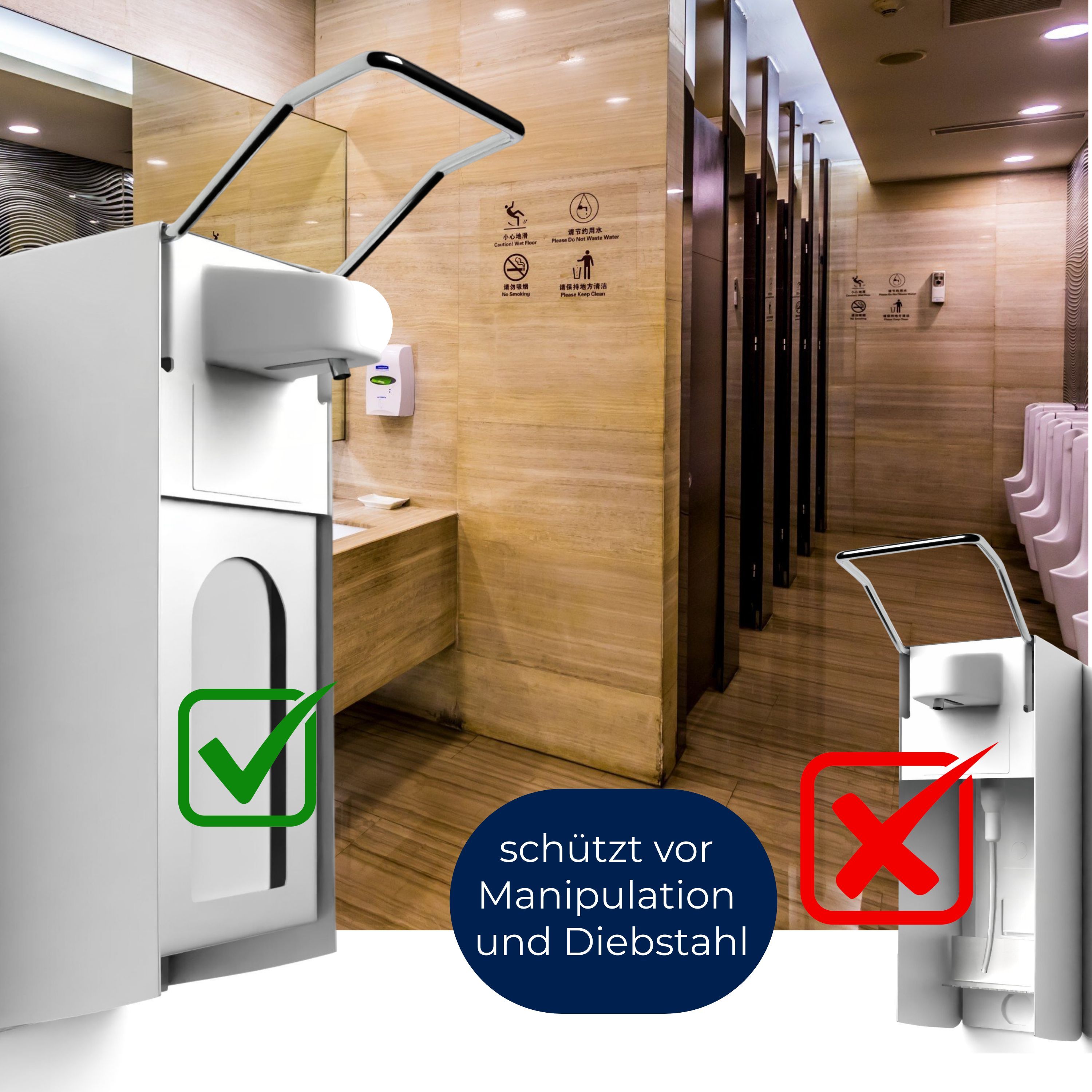 Horn Medical Desinfektionsmittel- / Seifen-Wandspender mit Abschließvorrichtung