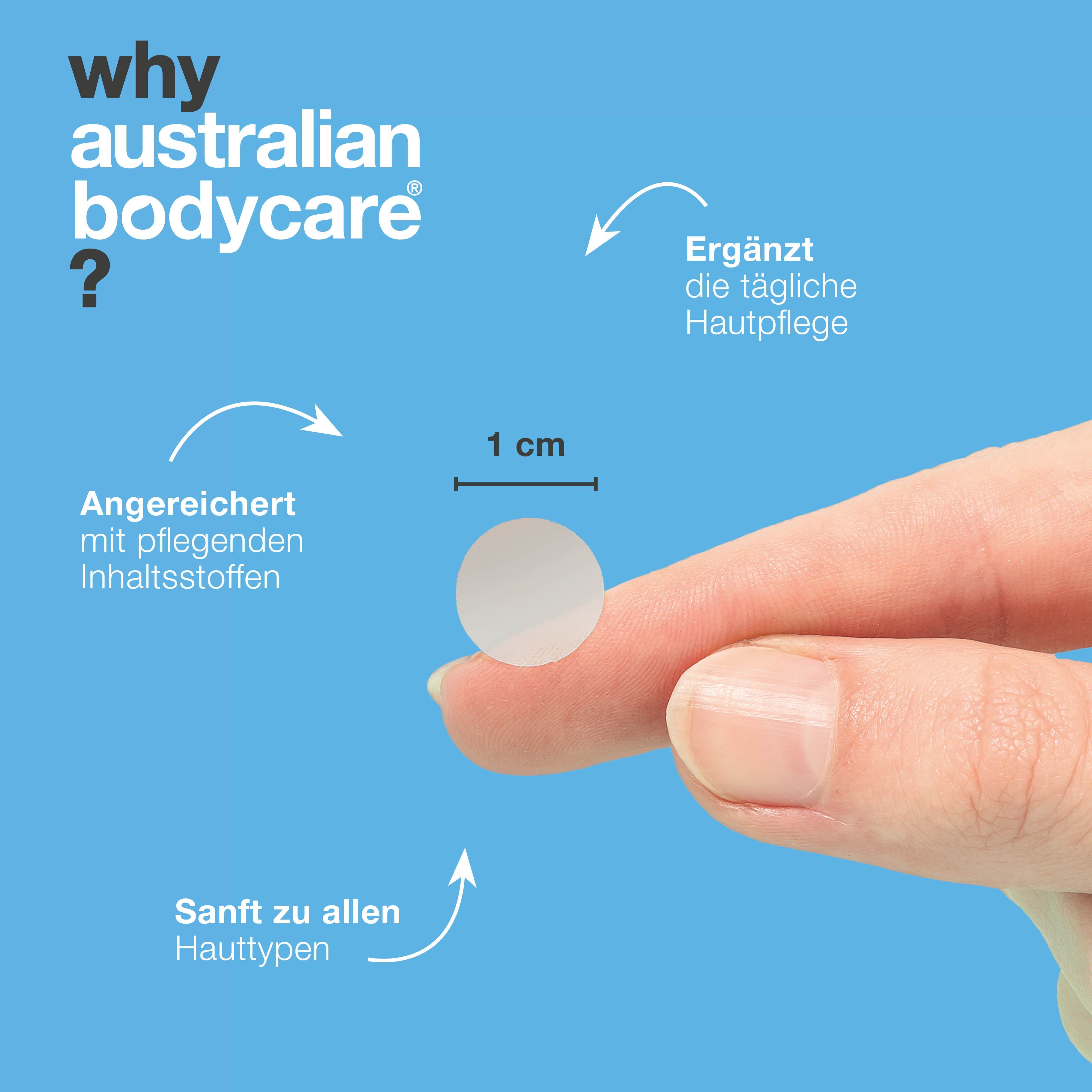 Ein Finger hält einen runden, durchsichtigen Pickel-Patch. 1 cm Durchmesser.