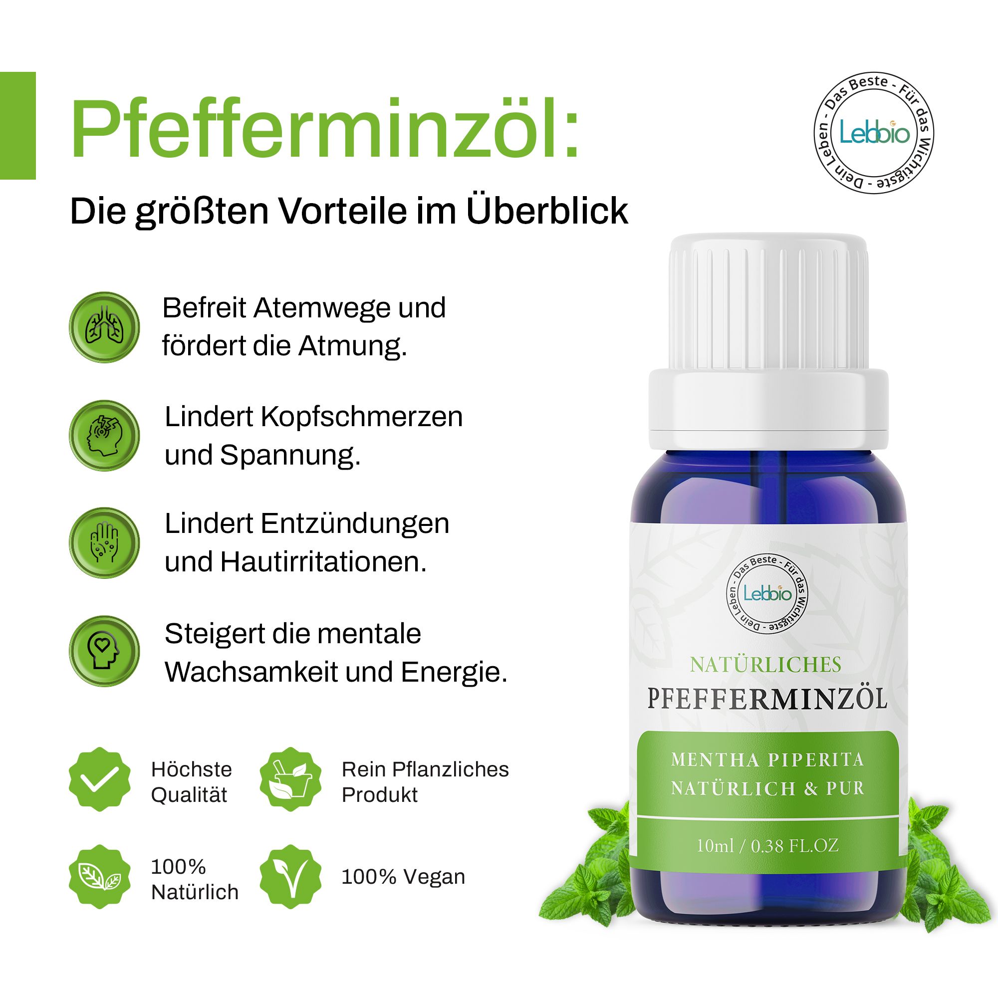 Lebbio Pfefferminzöl 10ml