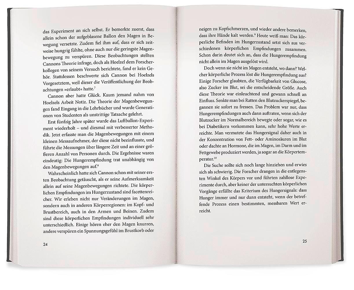 Buch, offene Doppelseite. Text in deutscher Sprache. Fortsetzung des Kapitels "Ein Luftballon im Bauch".