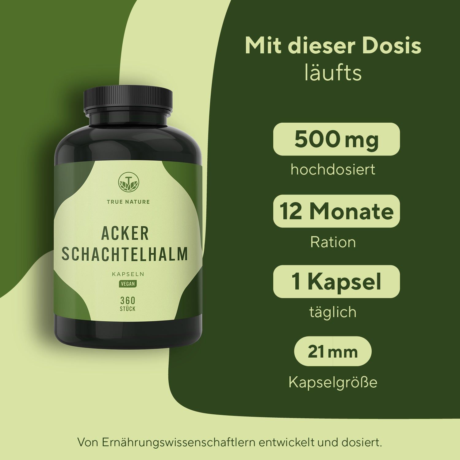 TRUE NATURE® Ackerschachtelhalm Kapseln - Vegan & Made in Germany