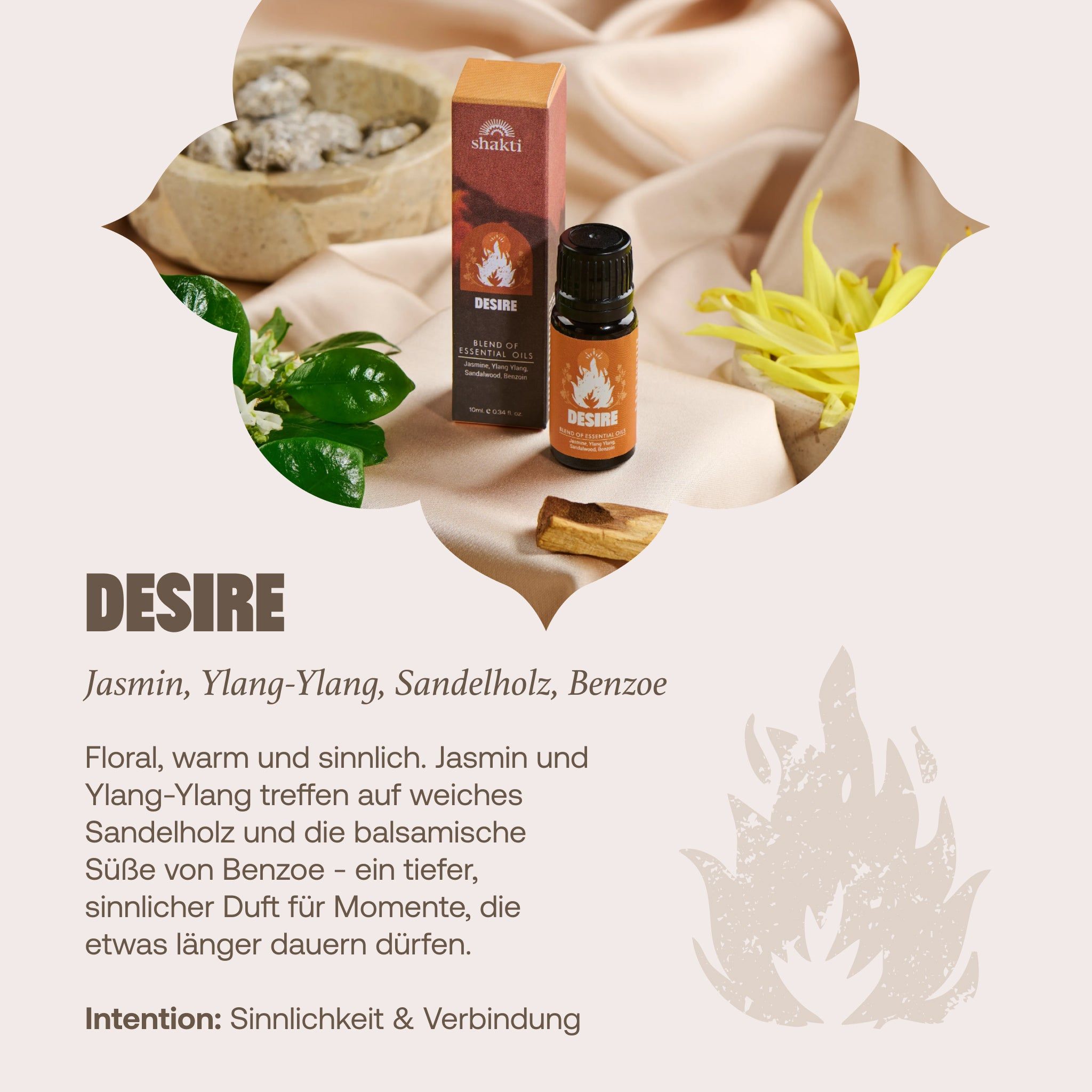 Shakti Mat Ätherische Öle - Mischung Jasmin, Ylang-Ylang, Sandelholz, Benzoe