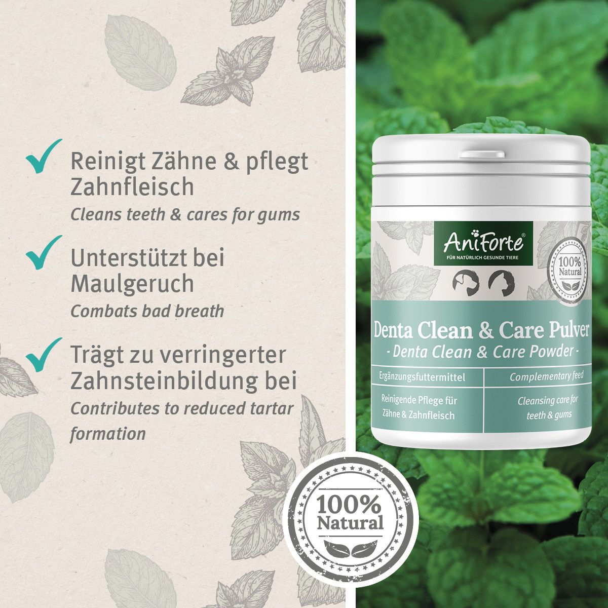 AniForte Denta Clean & Care Zahnpflege Pulver
