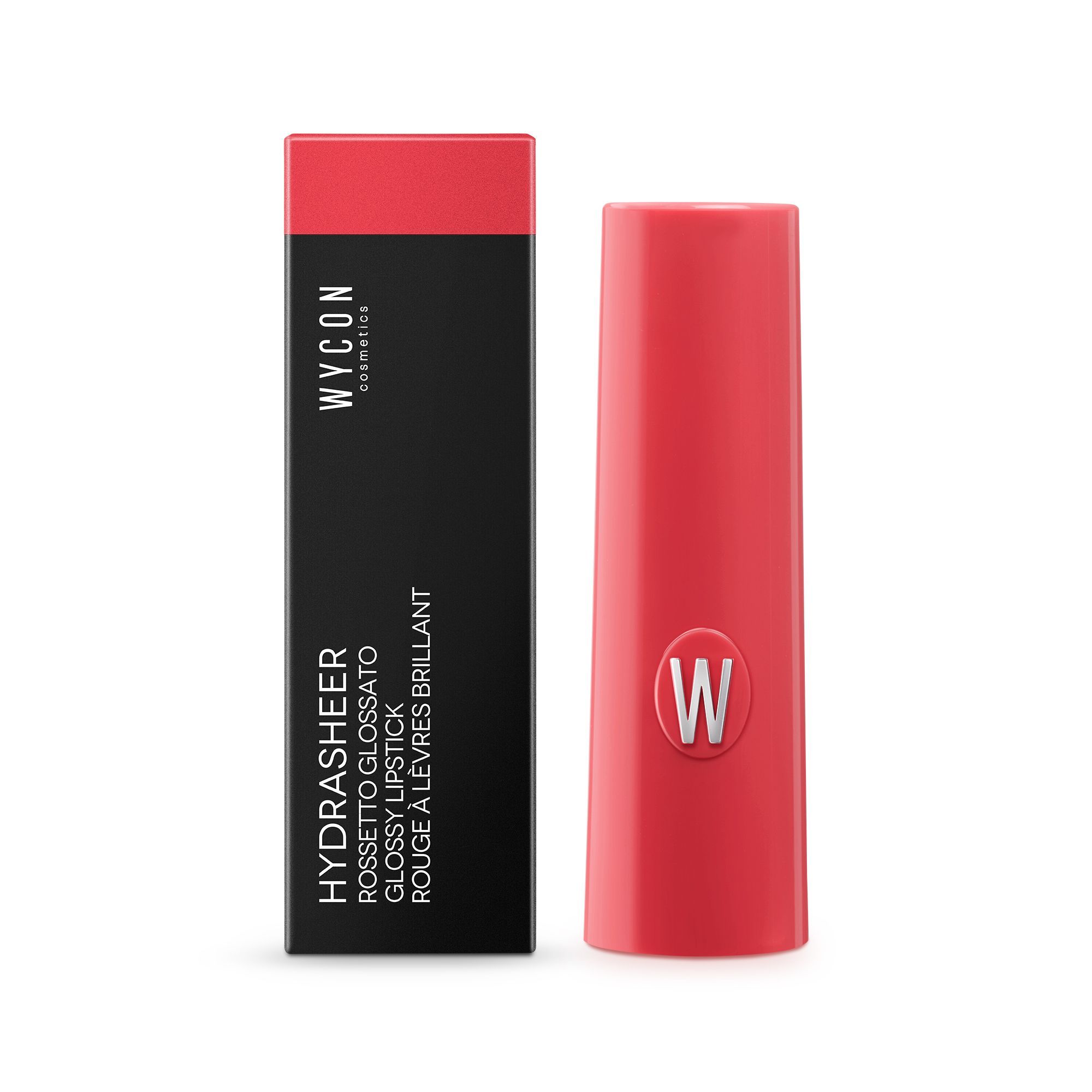 WYCON Hydrasheer Glossy Lipstick, Farbe 21, mit Verpackung.