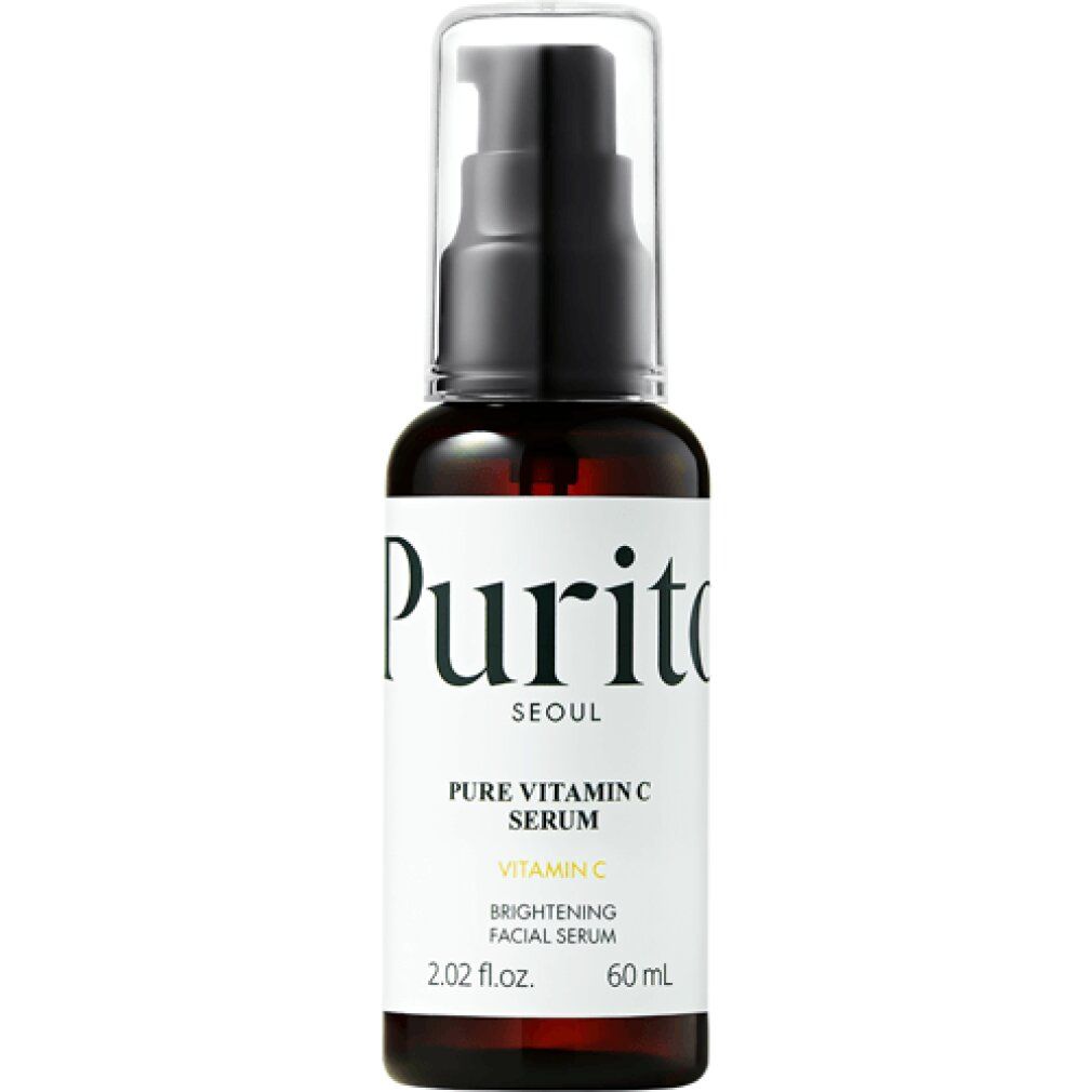 Flasche des PURITO Pure Vitamin C Serums mit Pumpspender, 60 ml.