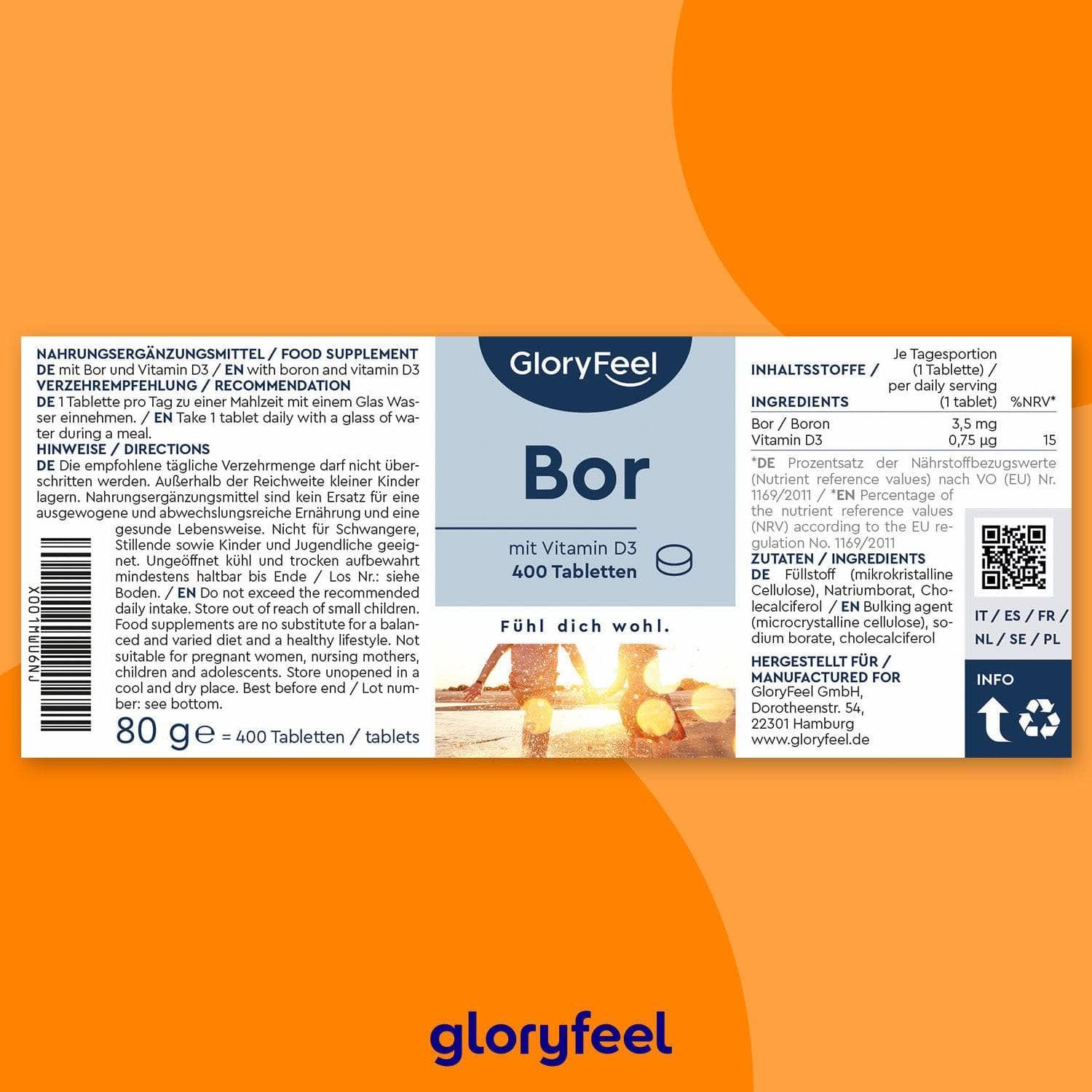 gloryfeel® Bor + Vitamin D Tabletten 400 St