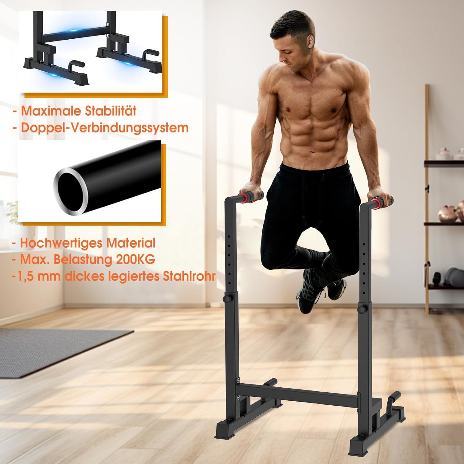 DH FitLife höhenverstellbar Dip Station