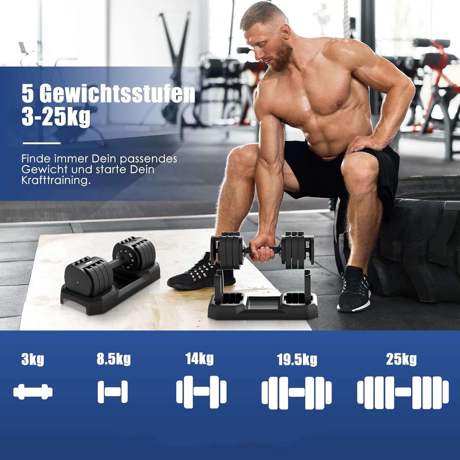 DH FitLife 25 kg Verstellbare Hanteln