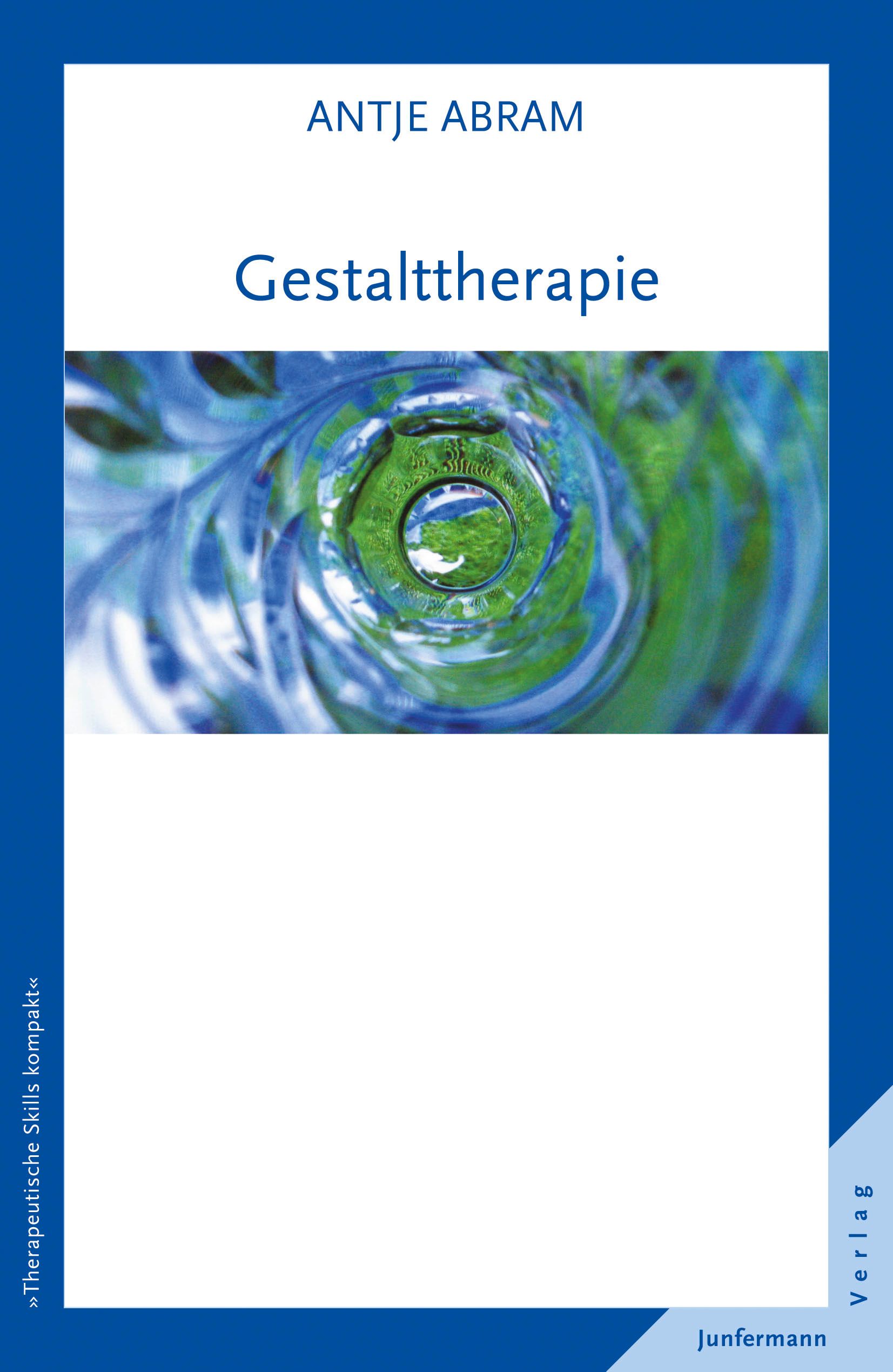 Buchcover mit Titel "Gestalttherapie" von Antje Abram. Abstraktes, farbiges Motiv. Verlag Junfermann.