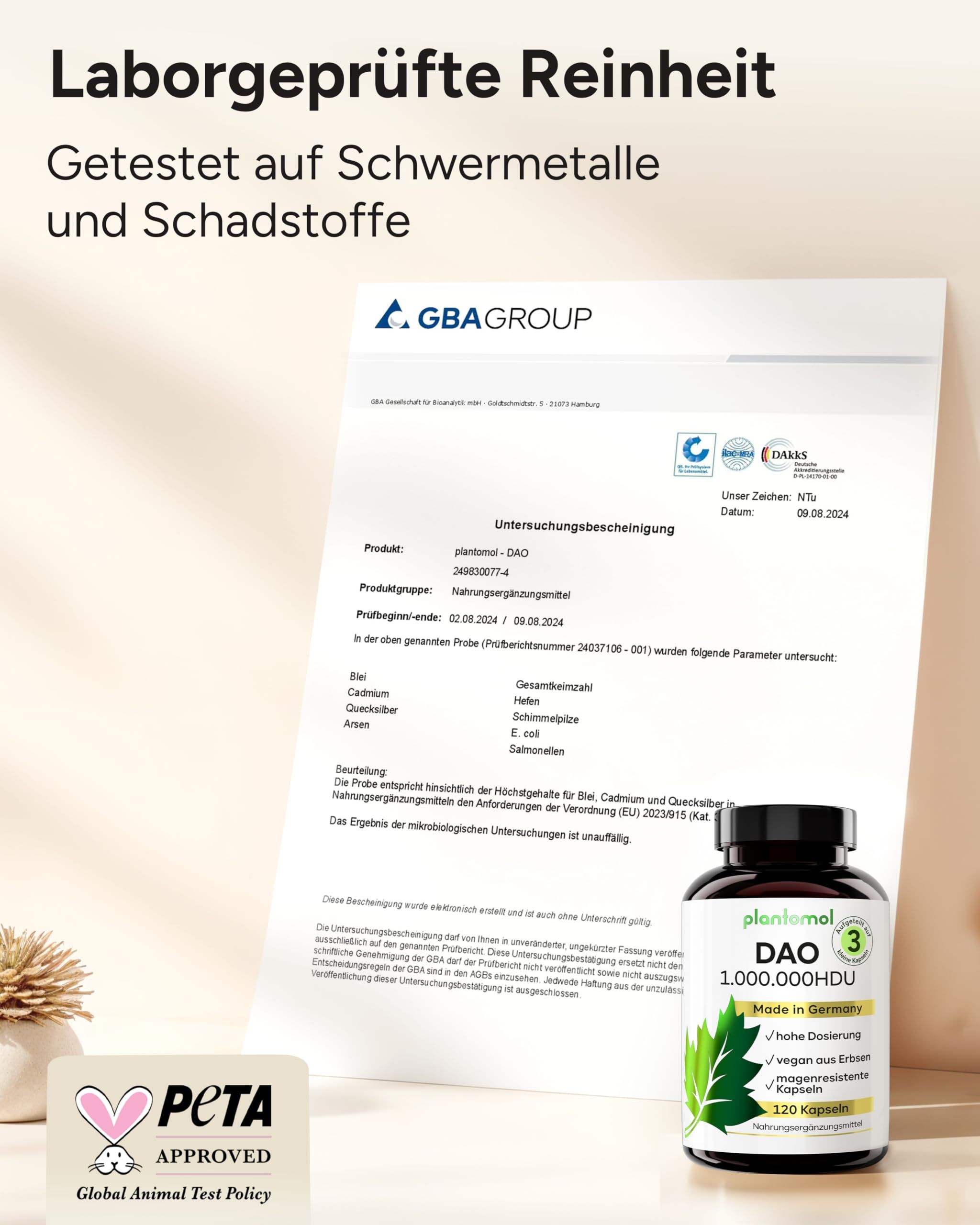 plantomol® DAO Kapseln vegan - 333.000 HDU pro Kapsel - DAO-Enzym aus Erbsen