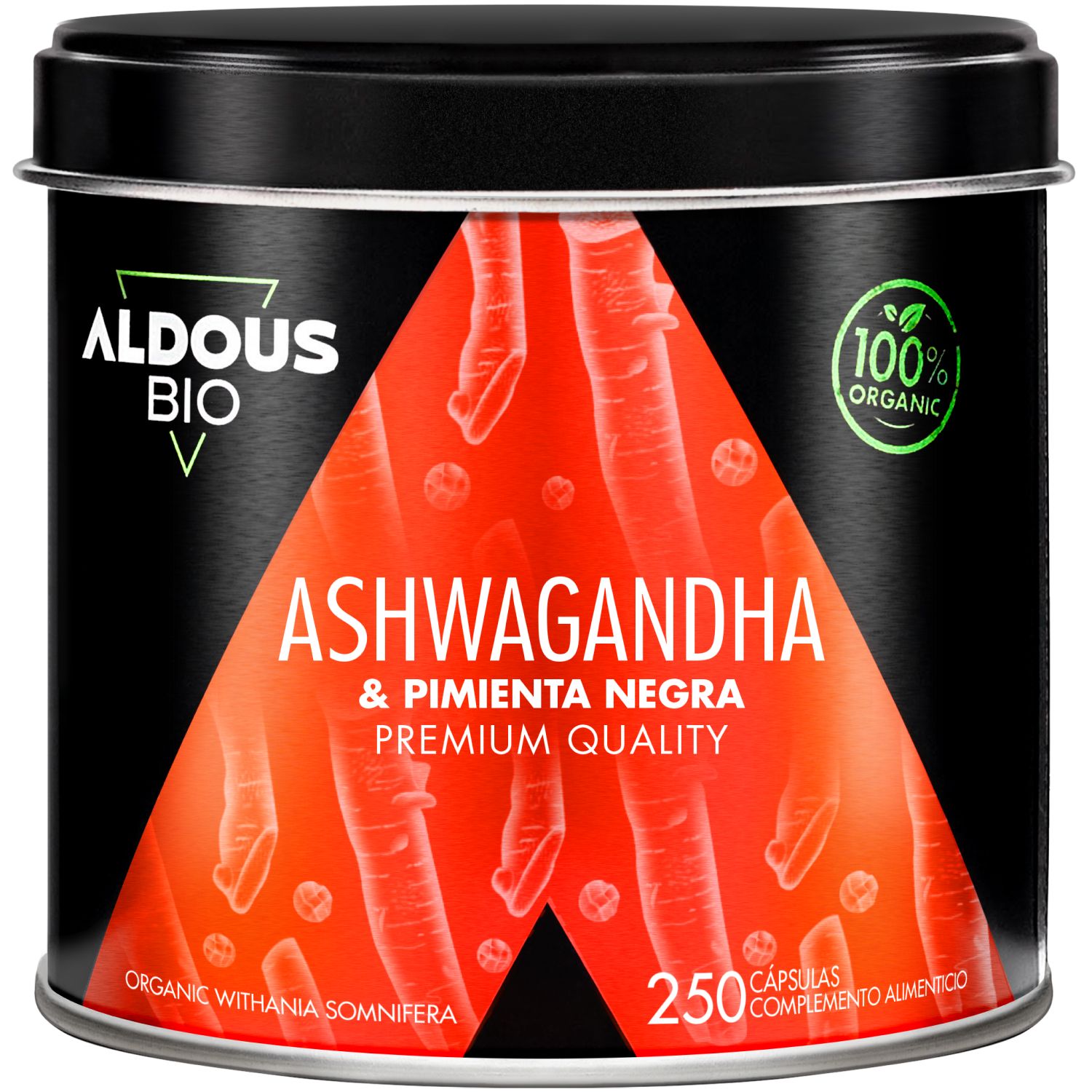 Aldous – Ashwagandha mit schwarzem Pfeffer Angst, Stress 250 St Kapseln