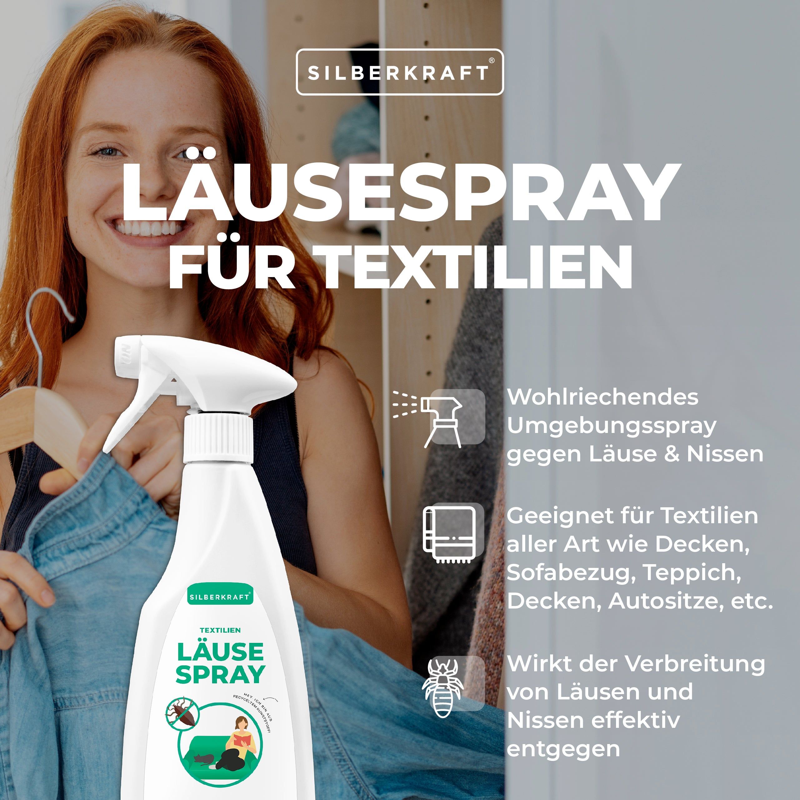 Silbekraft Läusespray 4x500 ml Spray